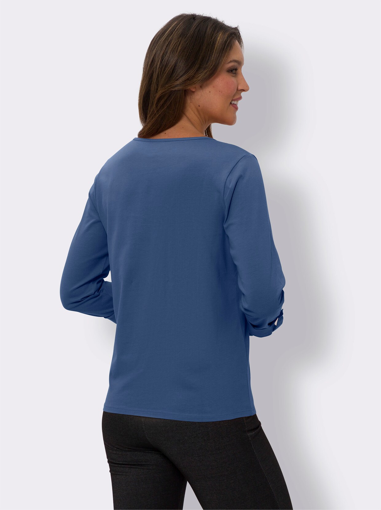 Langarmshirt - jeansblau