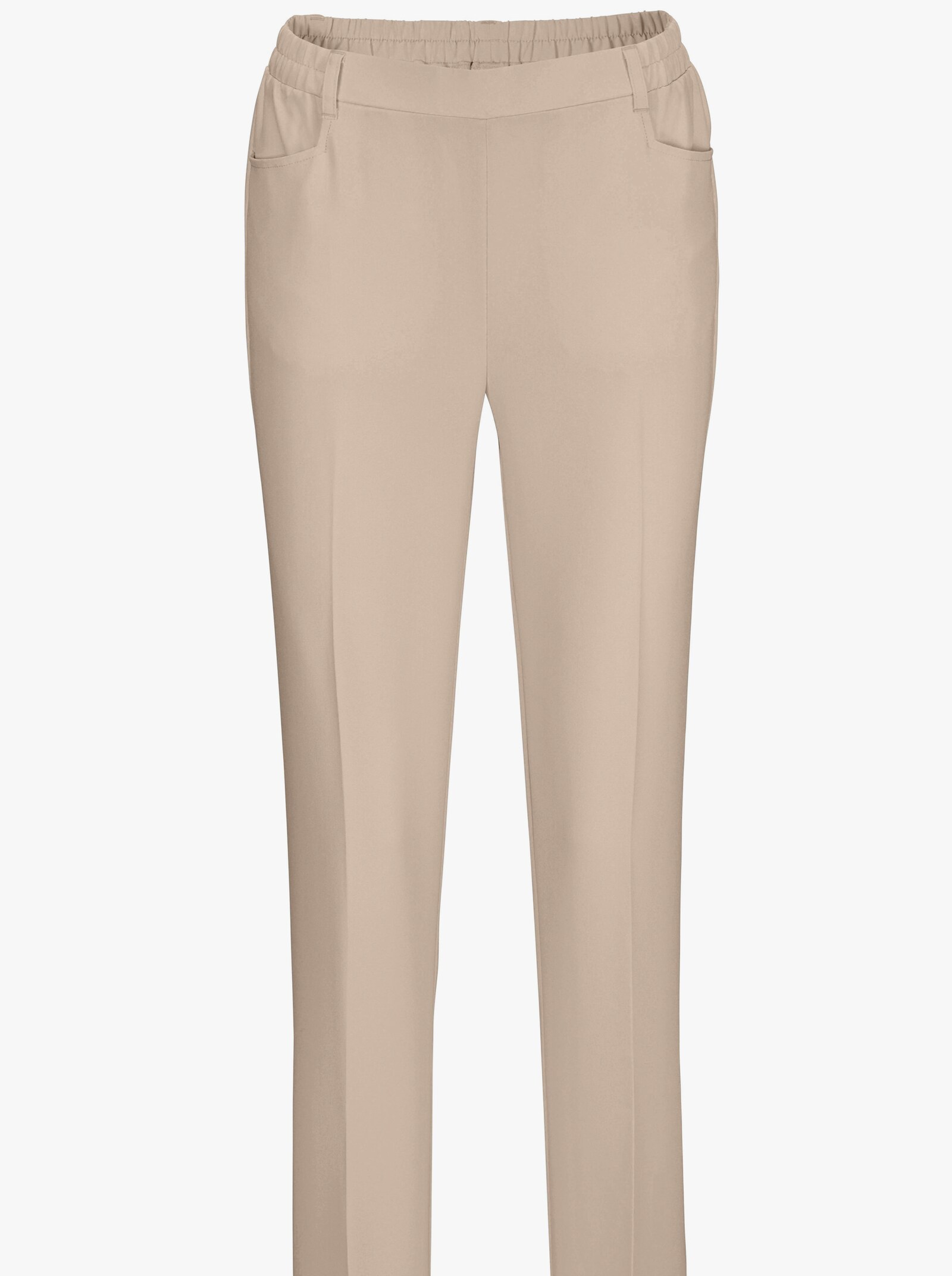 Bügelfaltenhose mit Rundum-Dehnbund - beige