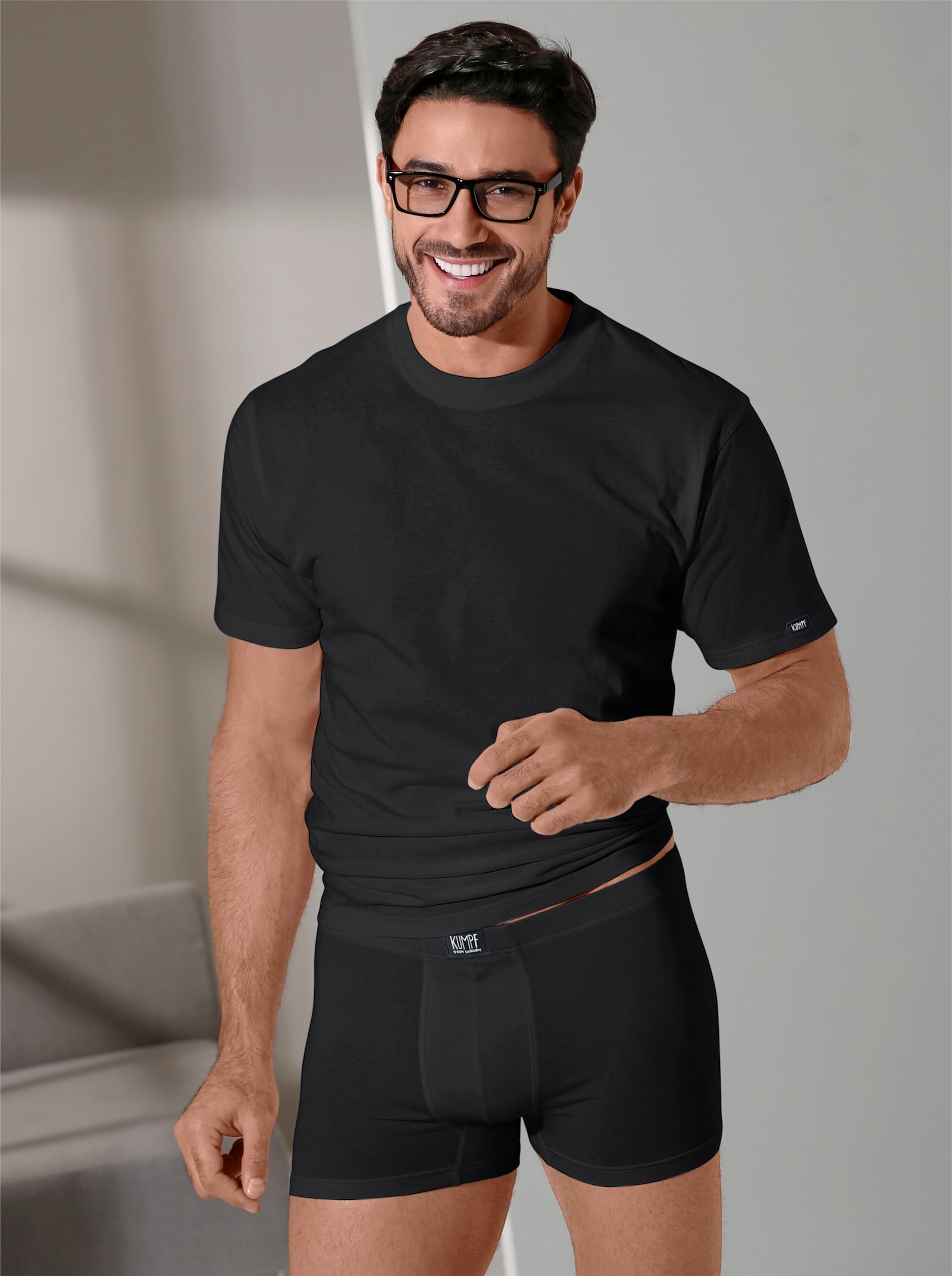 Kumpf Shirt - 2 Stück schwarz