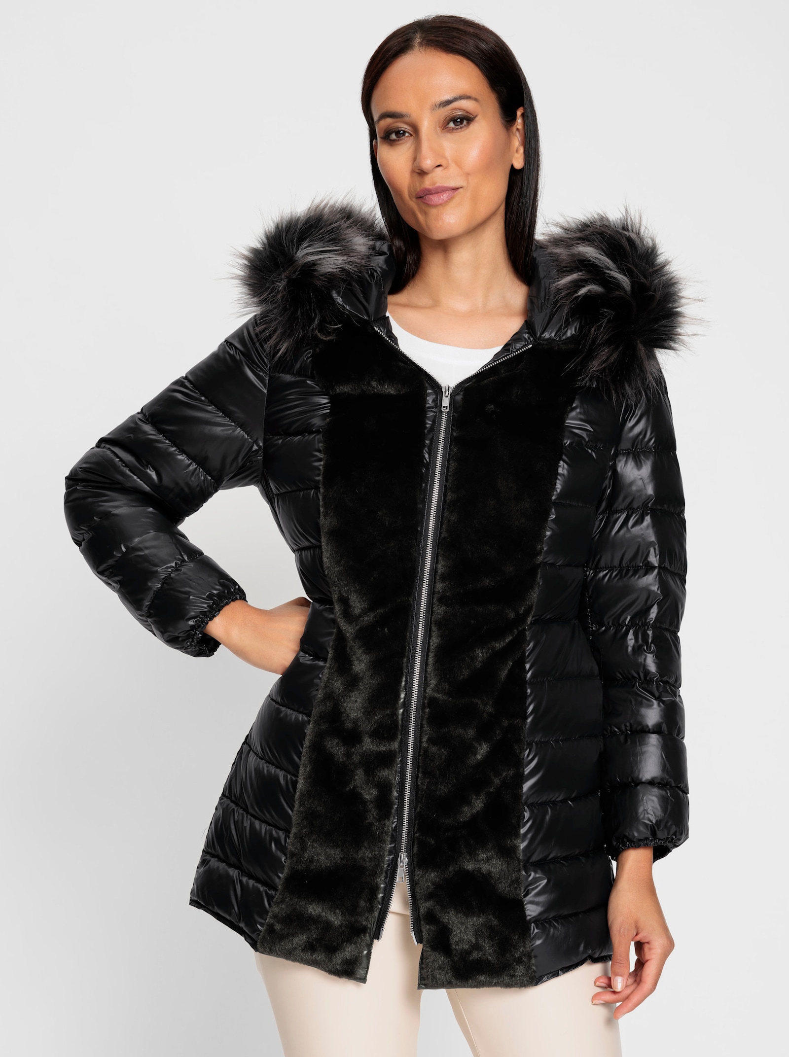 heine 3-in-1-Funktionsmantel mit heraustrennbarem Innenteil - schwarz