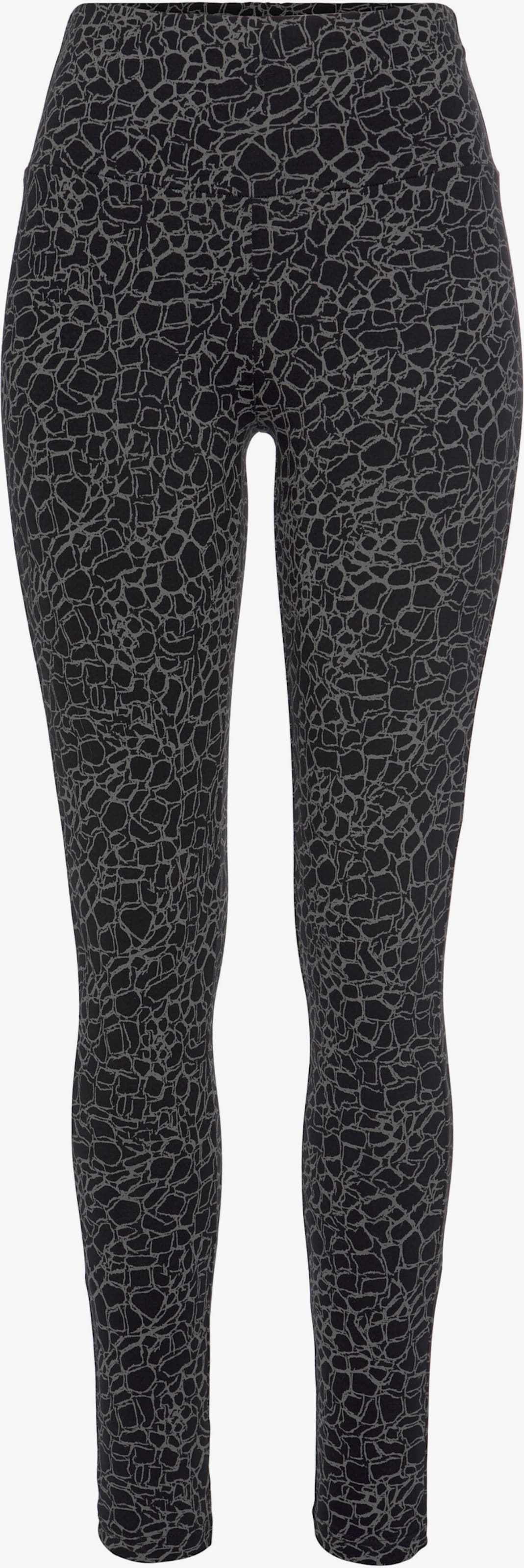 H.I.S Legging - zwart bedrukt, zwart effen