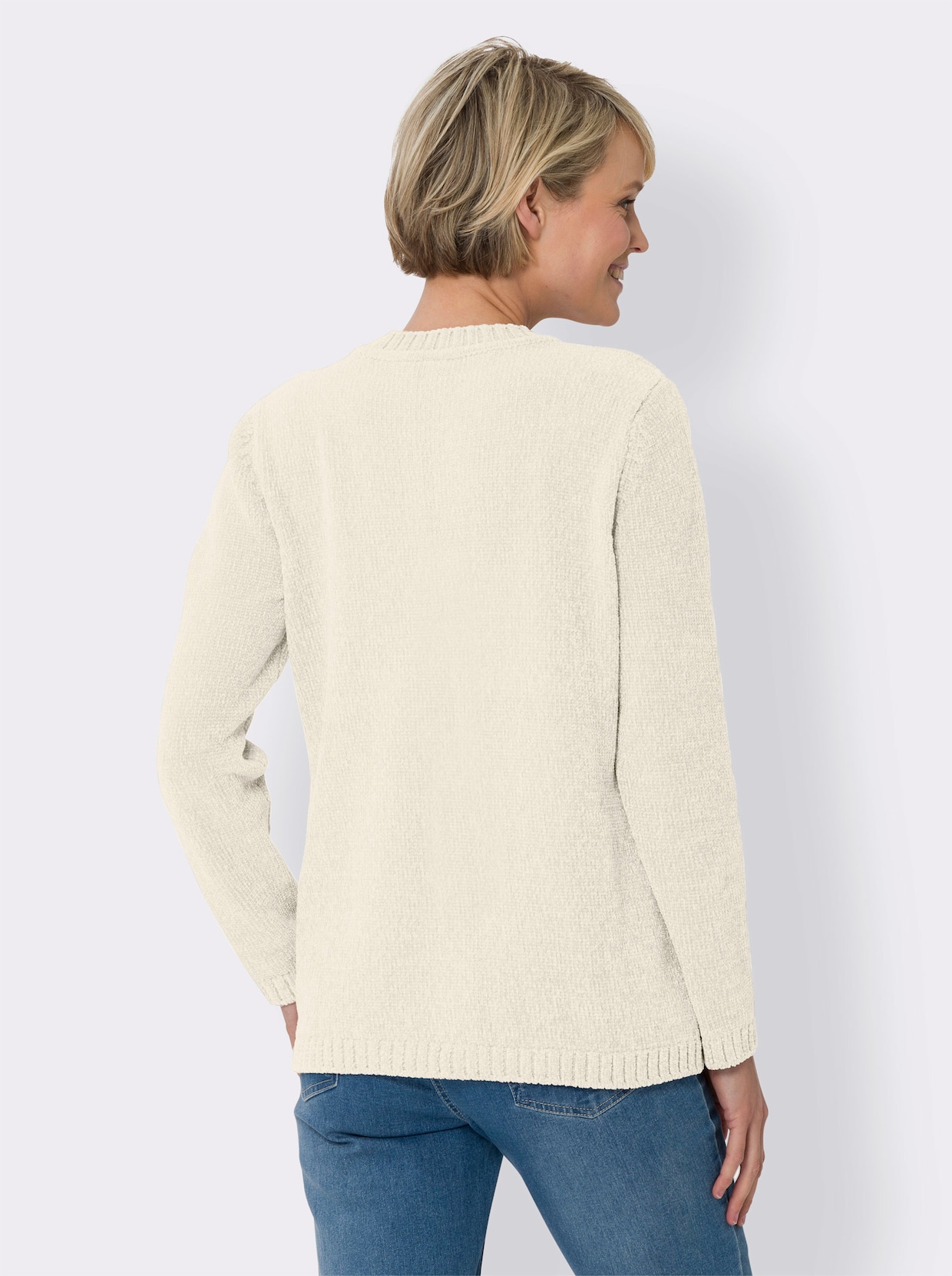 Langarm-Pullover - ecru