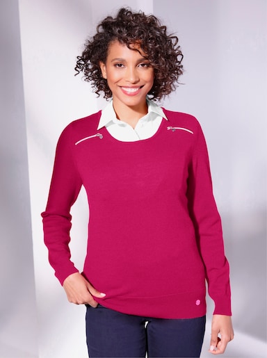 CREATION L PREMIUM Kaschmir-Merino-Pullover - pink