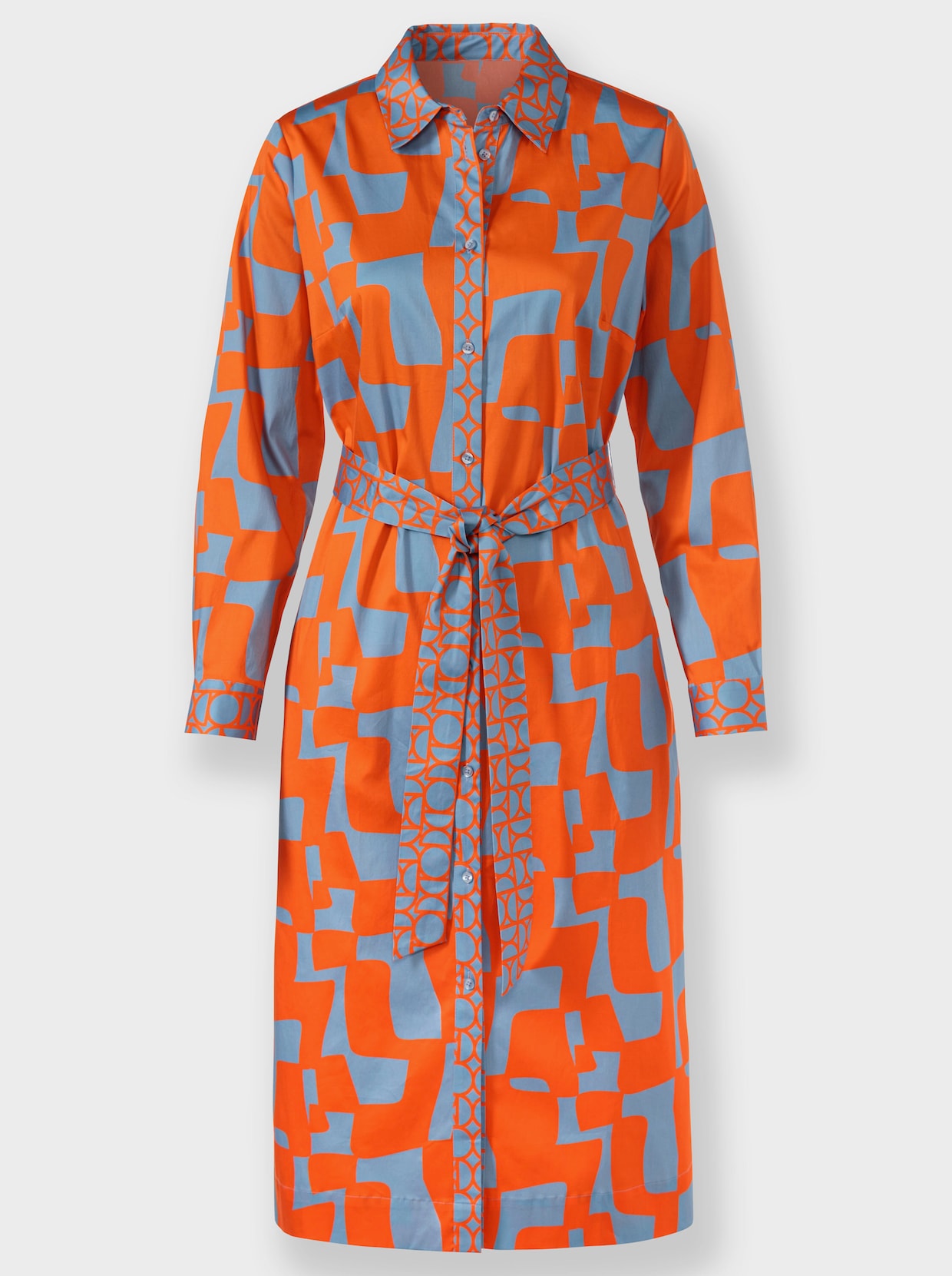 heine Jurk met print - oranje/bleu bedrukt