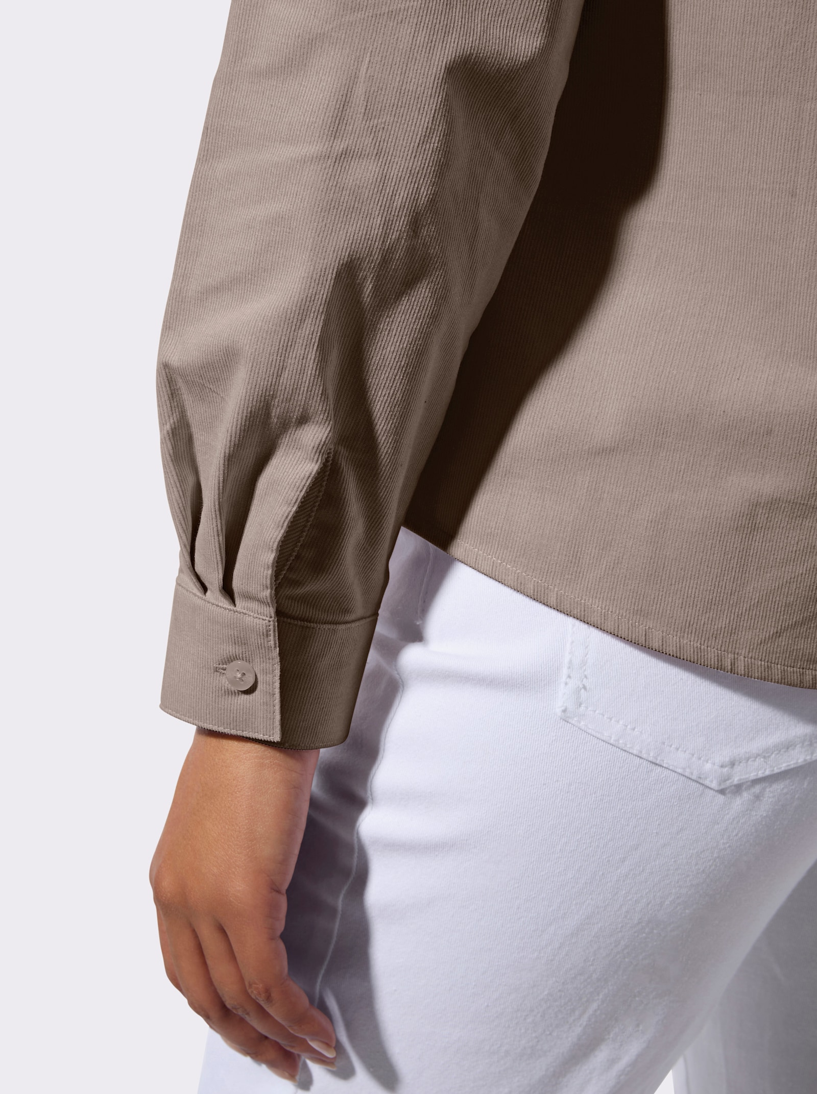 Skjortklänning av mjuk manchester - mullvad