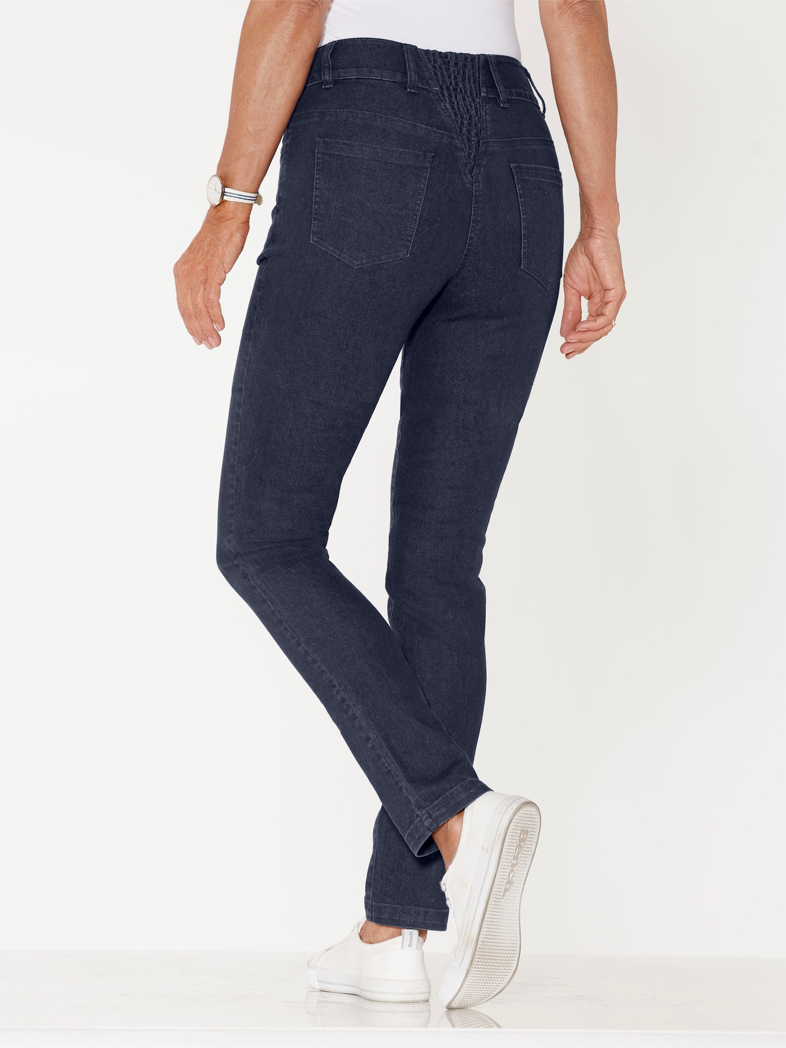 Džíny se strečovou vsadkou vzadu - tmavěmodrá