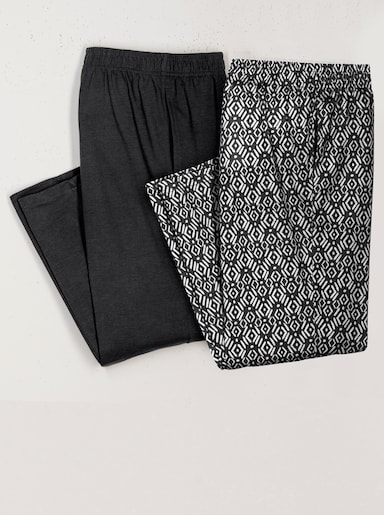 Freizeithose - schwarz + schwarz-bedruckt