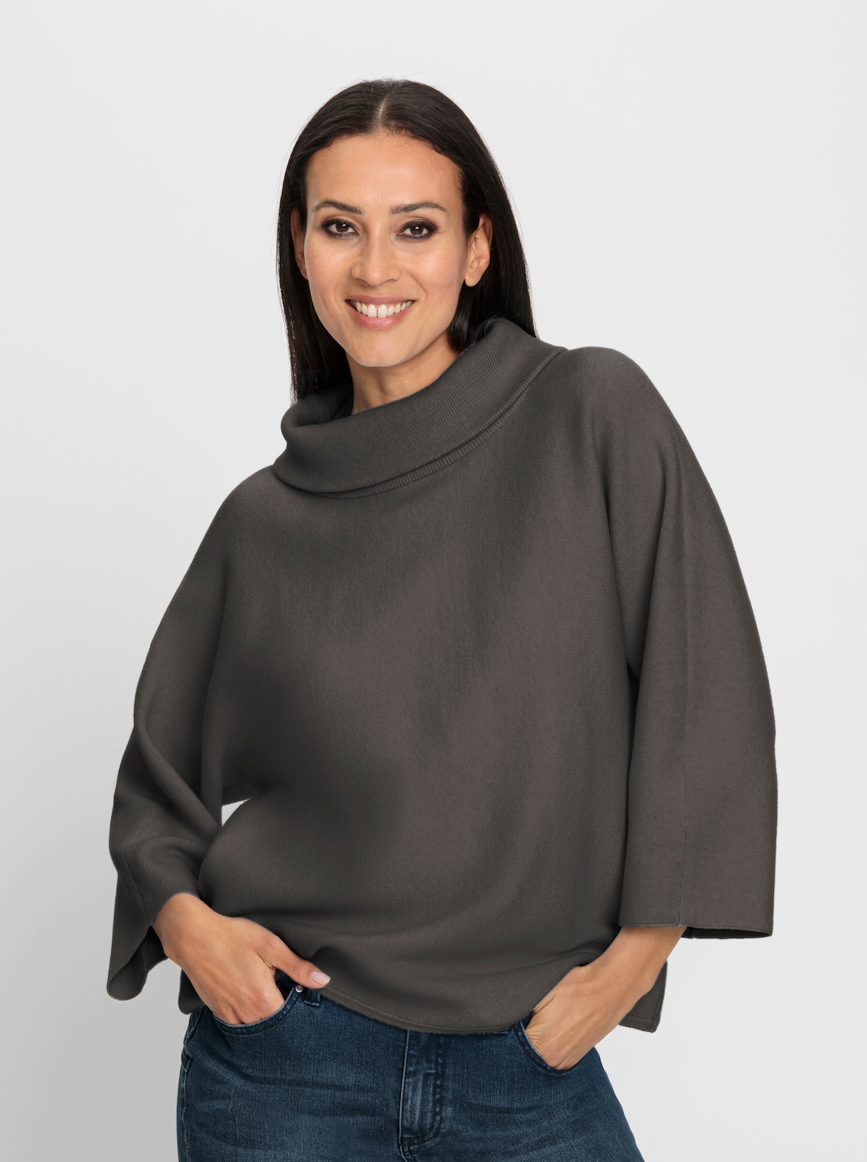 heine Pullover met 3/4-mouwen - grafiet