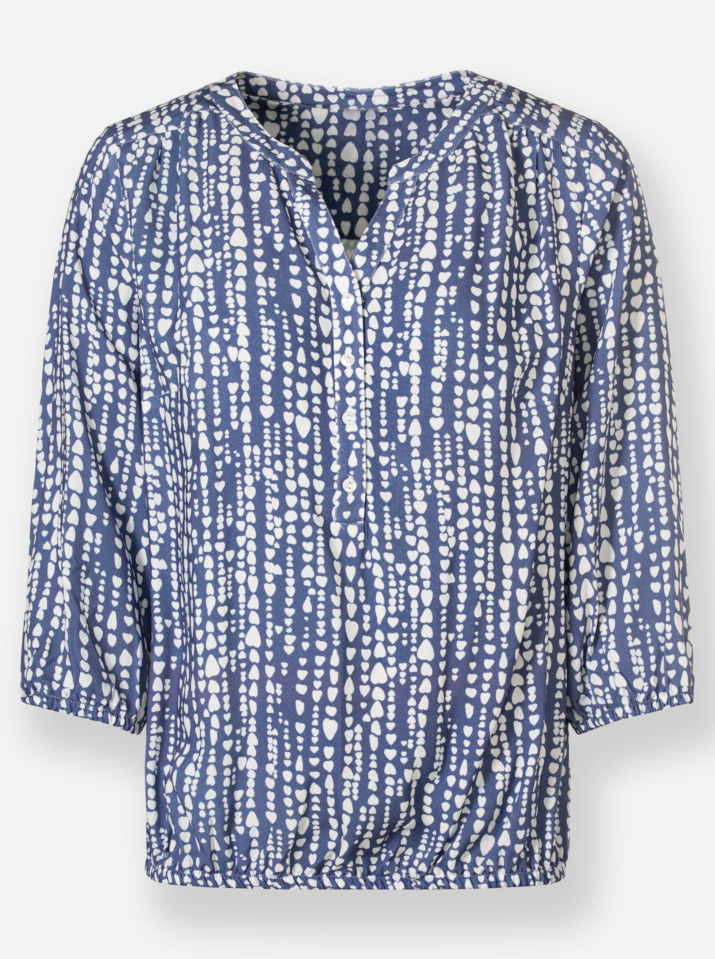 Witt Weiden Damen Bluse weiß jeansblau bedruckt  - Onlineshop Witt Weiden