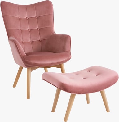 Sessel+Hocker - rosé