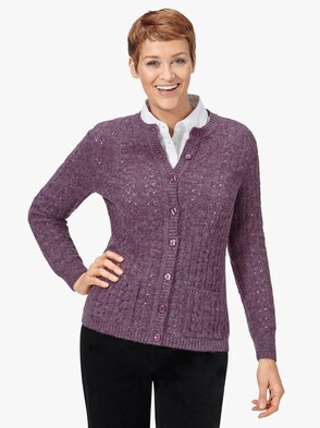 Strickjacke - violett-meliert