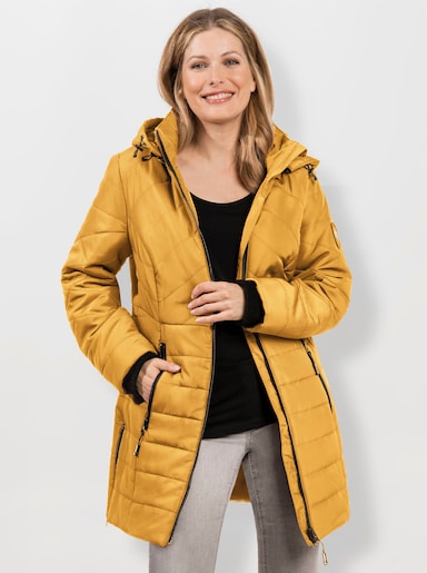Steppjacke mit seitlichen Reißverschlüssen - ocker