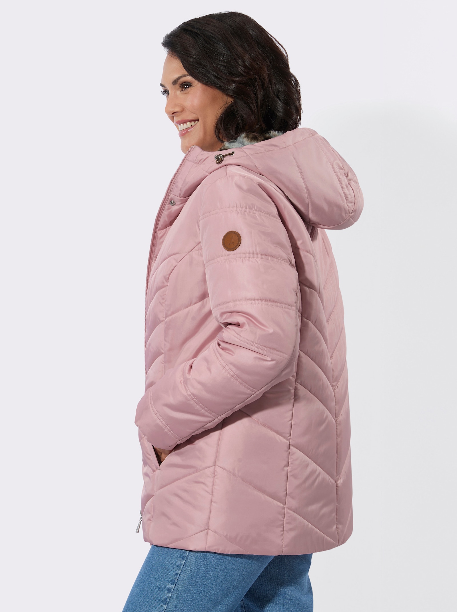 Steppjacke mit Zippertaschen - hortensie