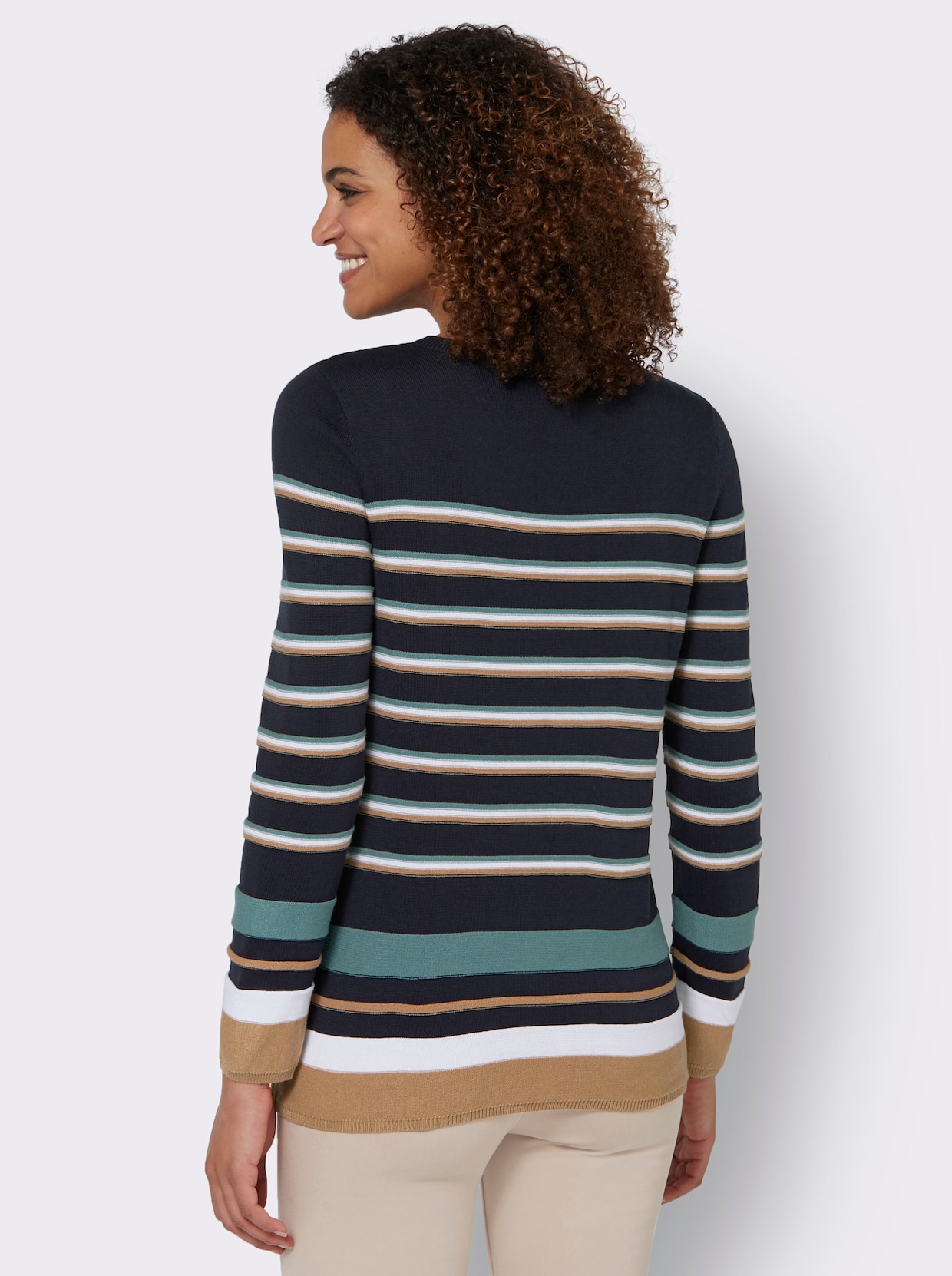 Gestreepte pullover - marine/wit gestreept