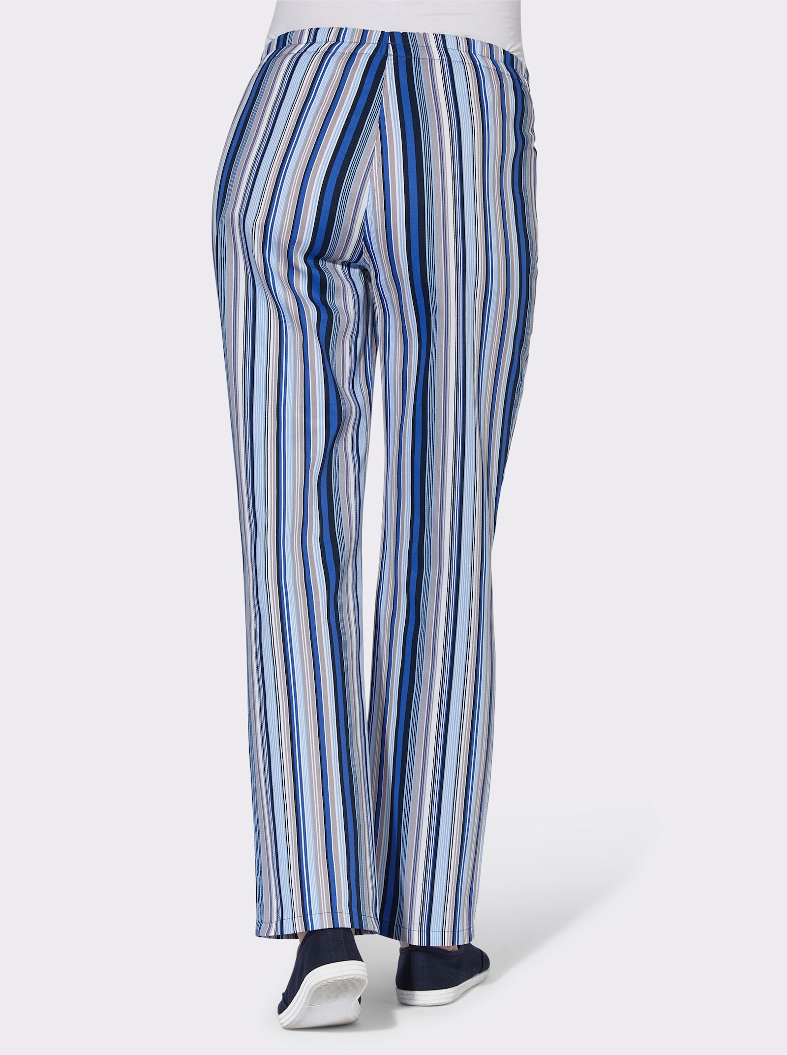 Schlupfhose aus Baumwolle - jeansblau-gestreift