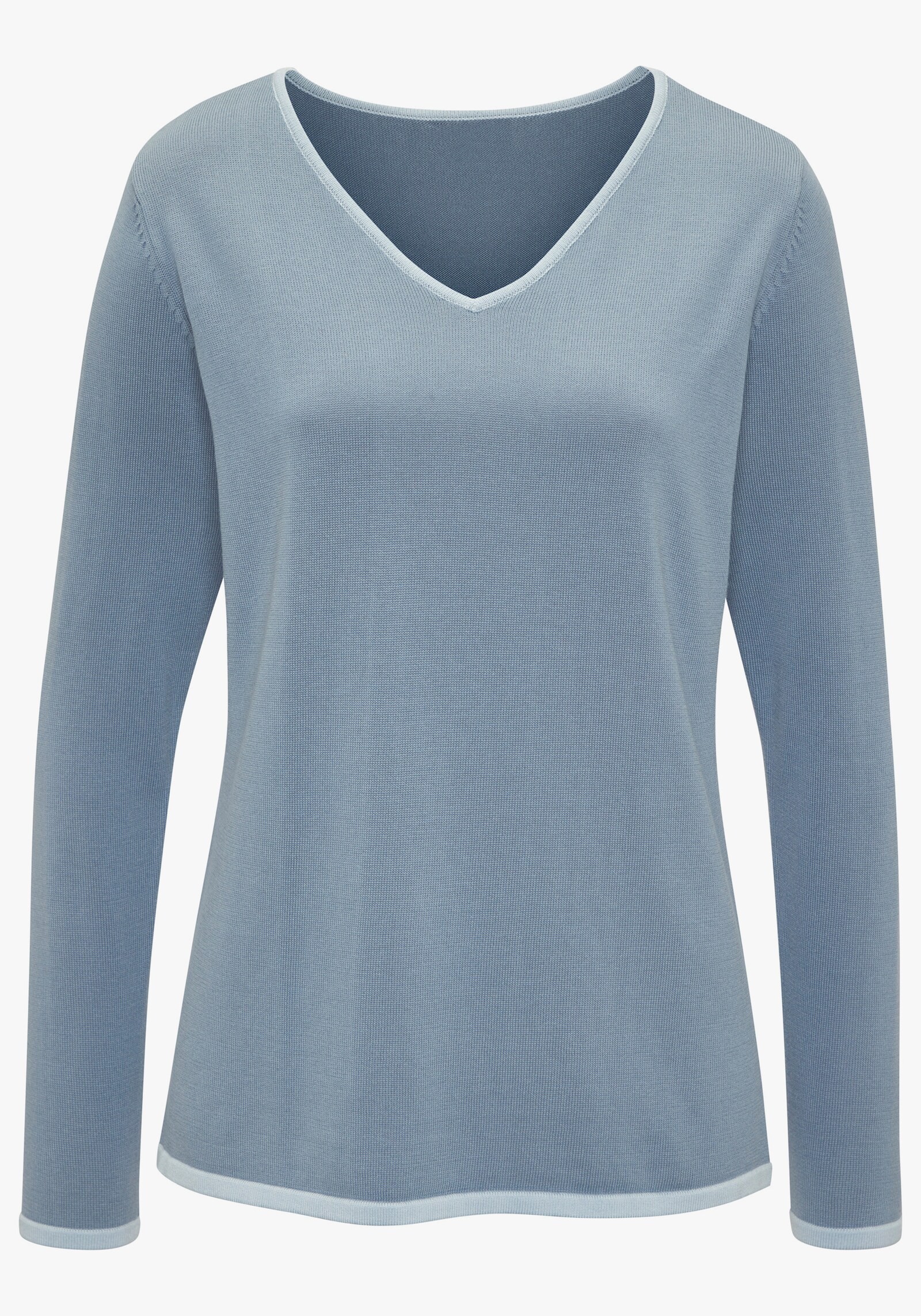 Vivance V-Ausschnitt-Pullover - blau-hellblau