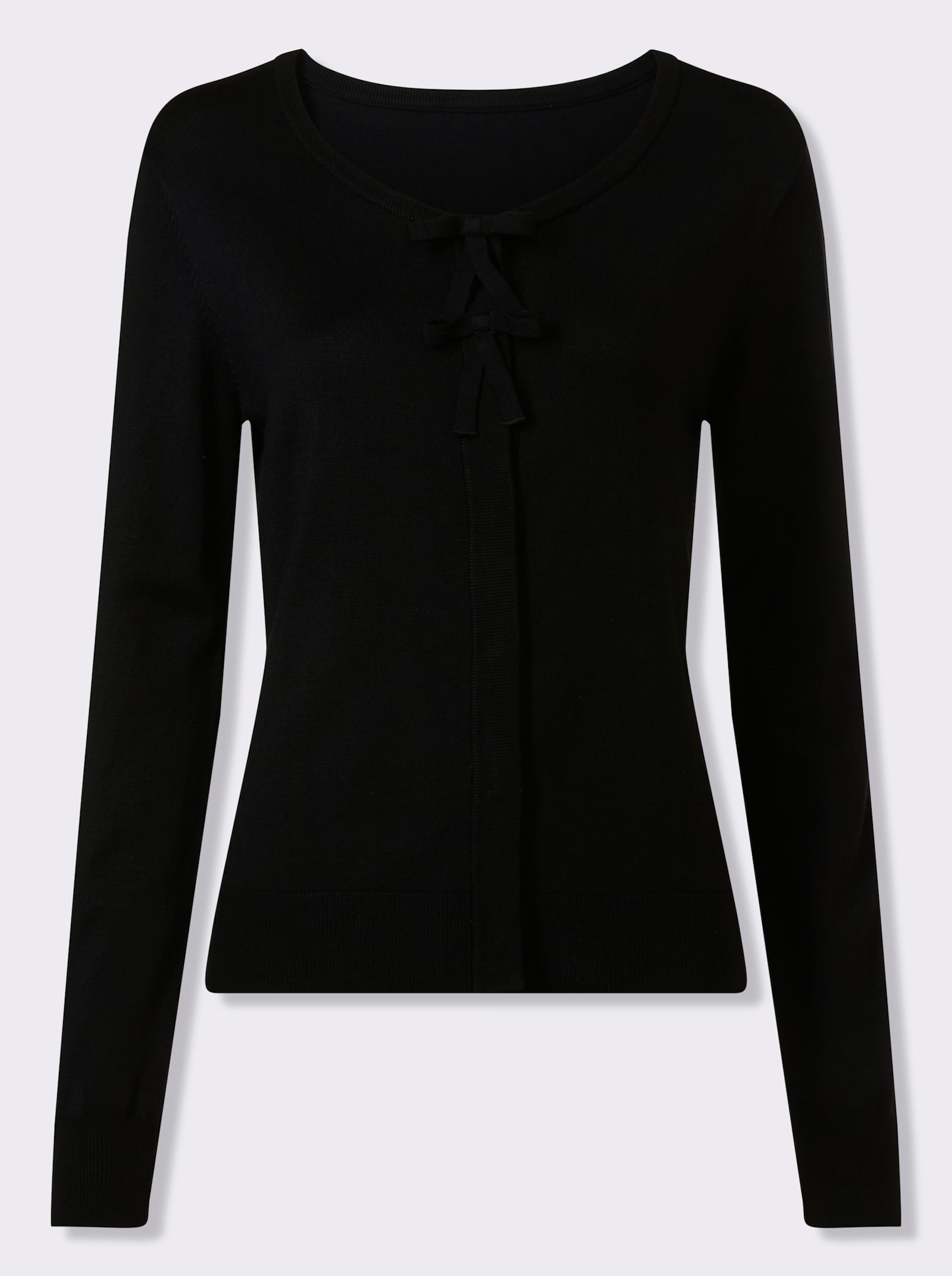 heine Fijn gebreid vest met applicaties - zwart