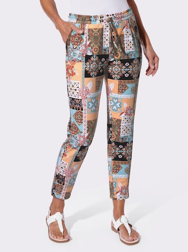 Jogg Pants - mint-apricot-gemustert