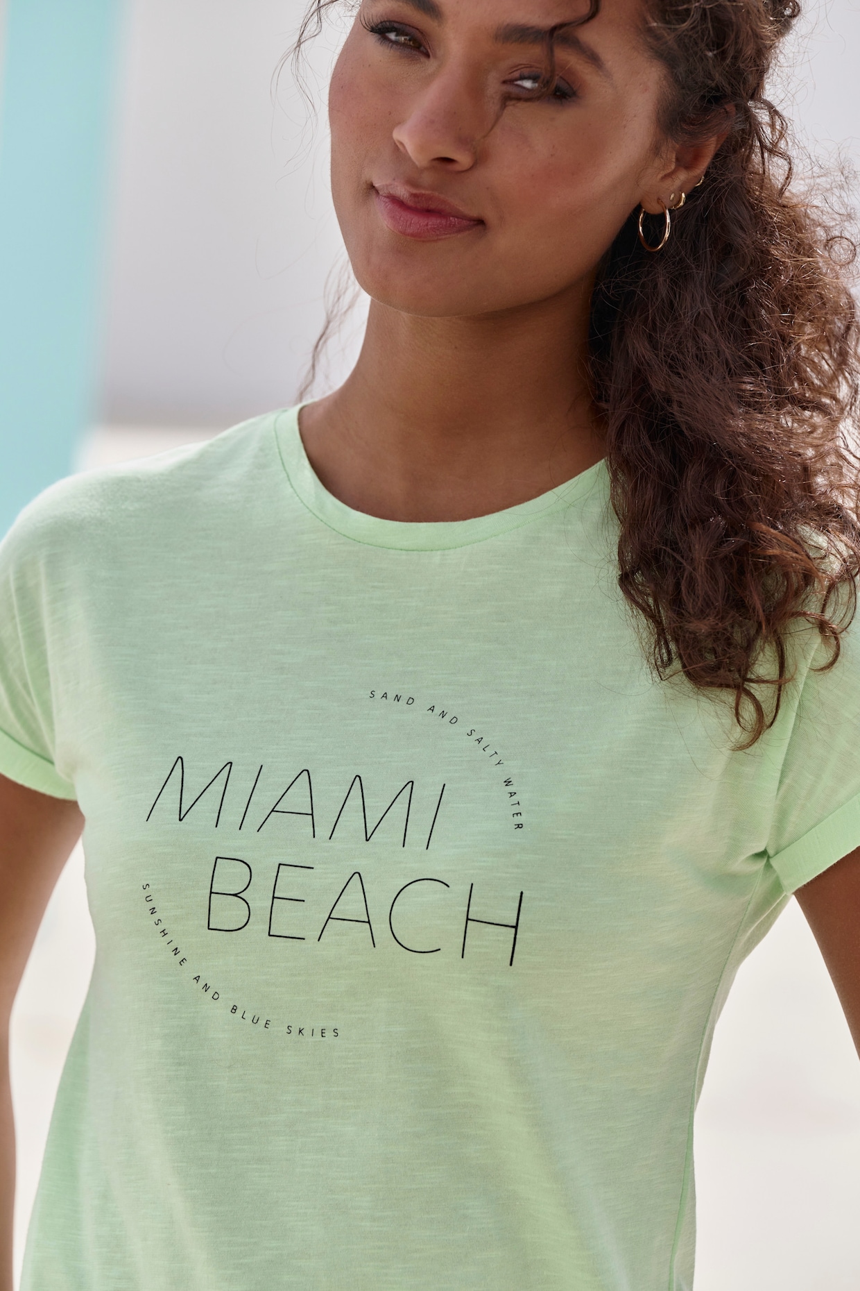 Vivance T-shirt - lime bedrukt