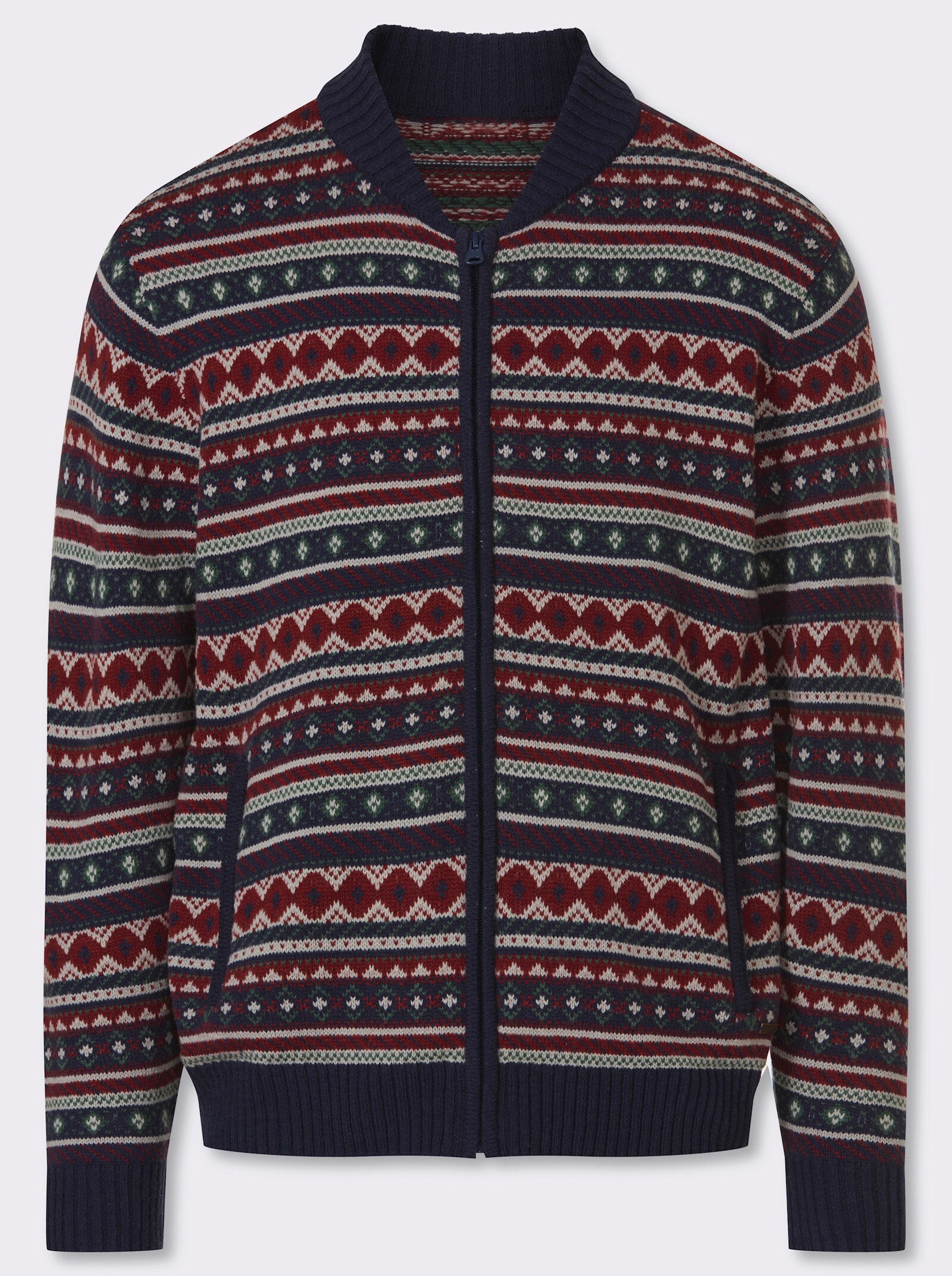 Marco Donati Strickjacke im Jacquardmuster - marine-gemustert