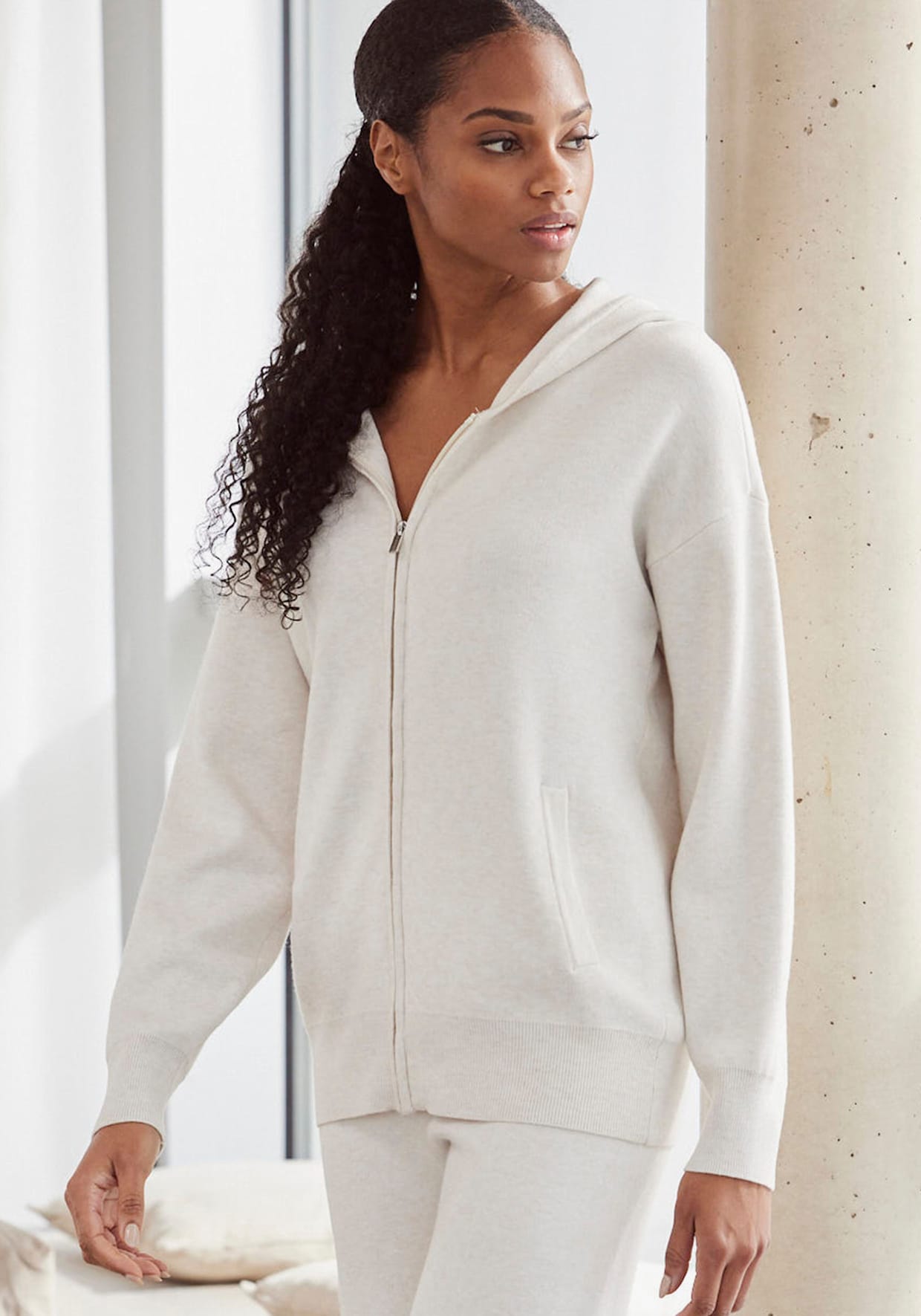 Elbsand Veste en tricot - blanc cassé