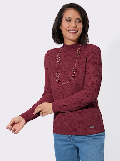 Stehkragenpullover - dunkelrot