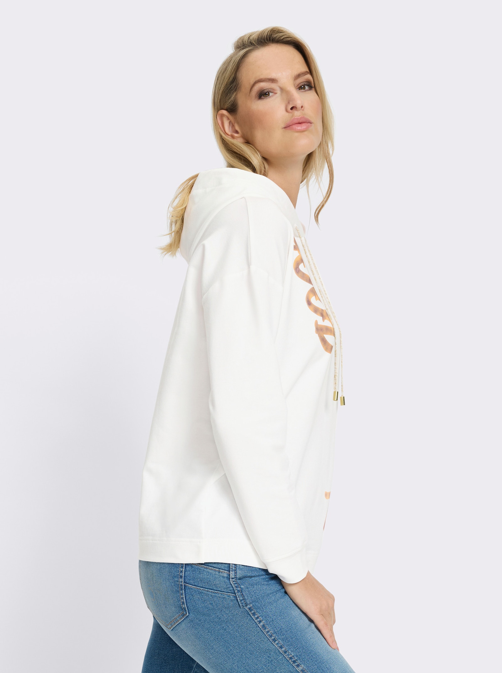 heine Sweatshirt mit Schriftzug - ecru