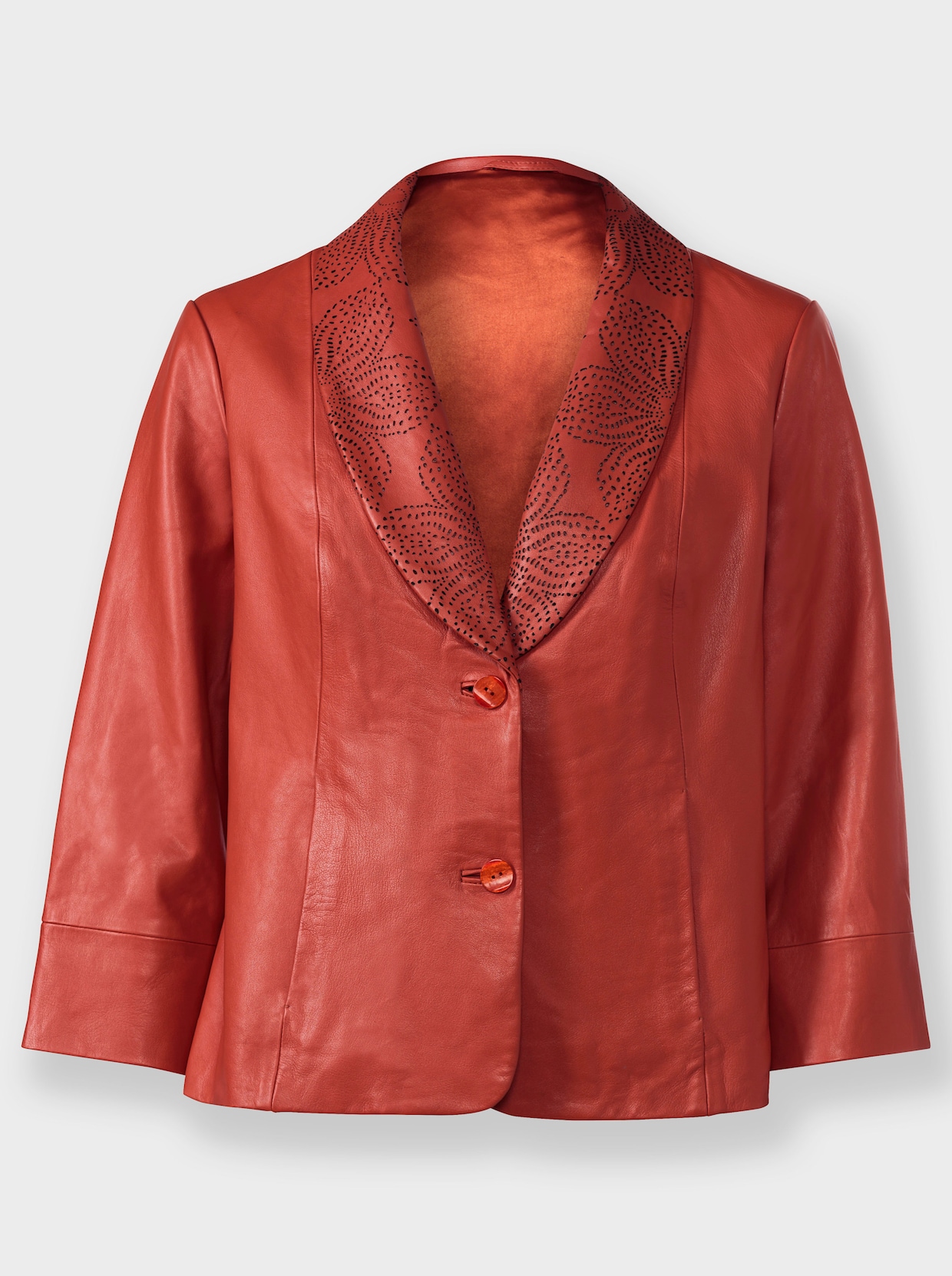 heine Veste en cuir - rouille