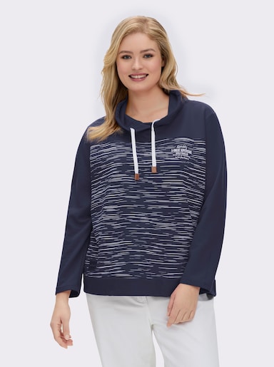 Sweatshirt aus innen angerautem Baumwoll-Mix - marine-bedruckt