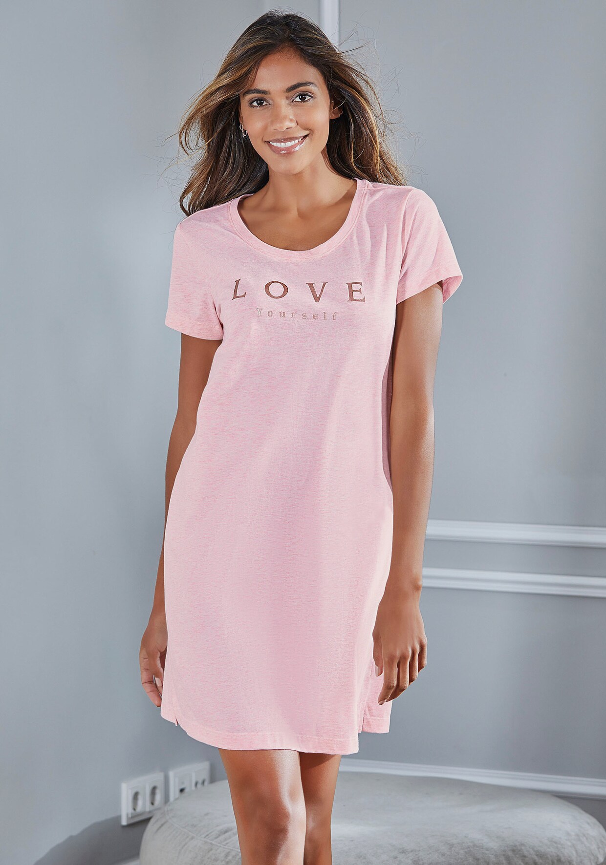 Vivance Dreams Sleepshirt - hellrosa-meliert