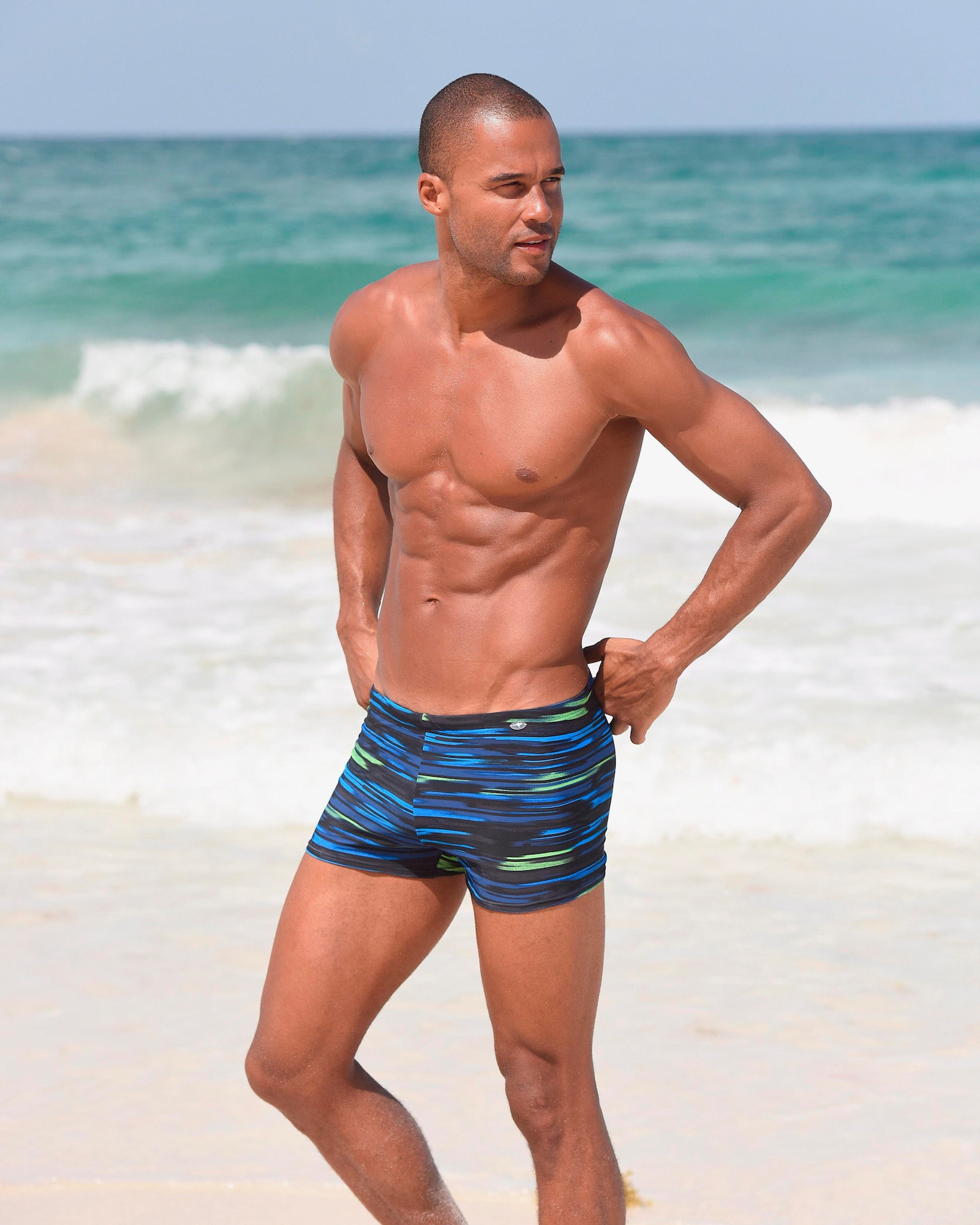 KangaROOS Boxer-Badehose - marine-lime