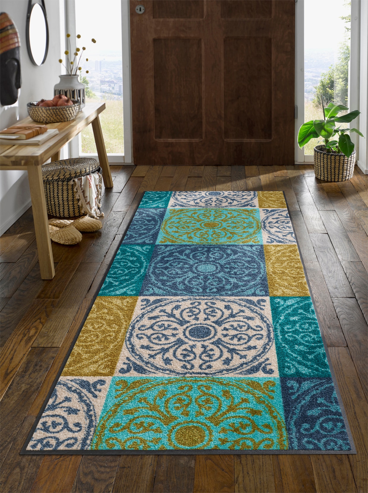 wash+dry by Kleen-Tex Voetmat - turquoise