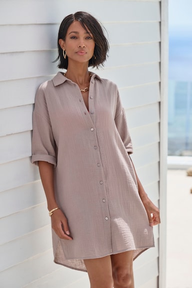 Beachtime Longbluse - taupe