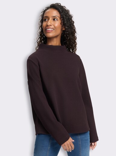 heine Sweatshirt in Melange-Optik - burgund