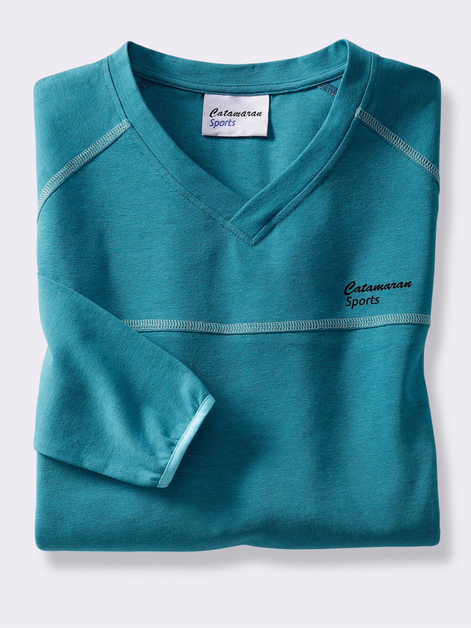 Catamaran Sports Freizeitshirt mit elastischen Abschlüssen - topas-meliert