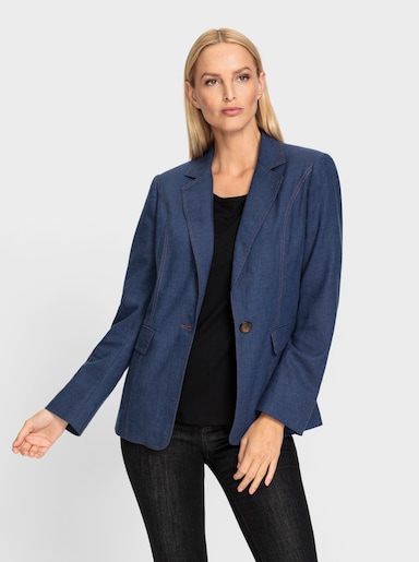 heine Blazer im Leinen-Polyester-Mix - blue-stone-washed