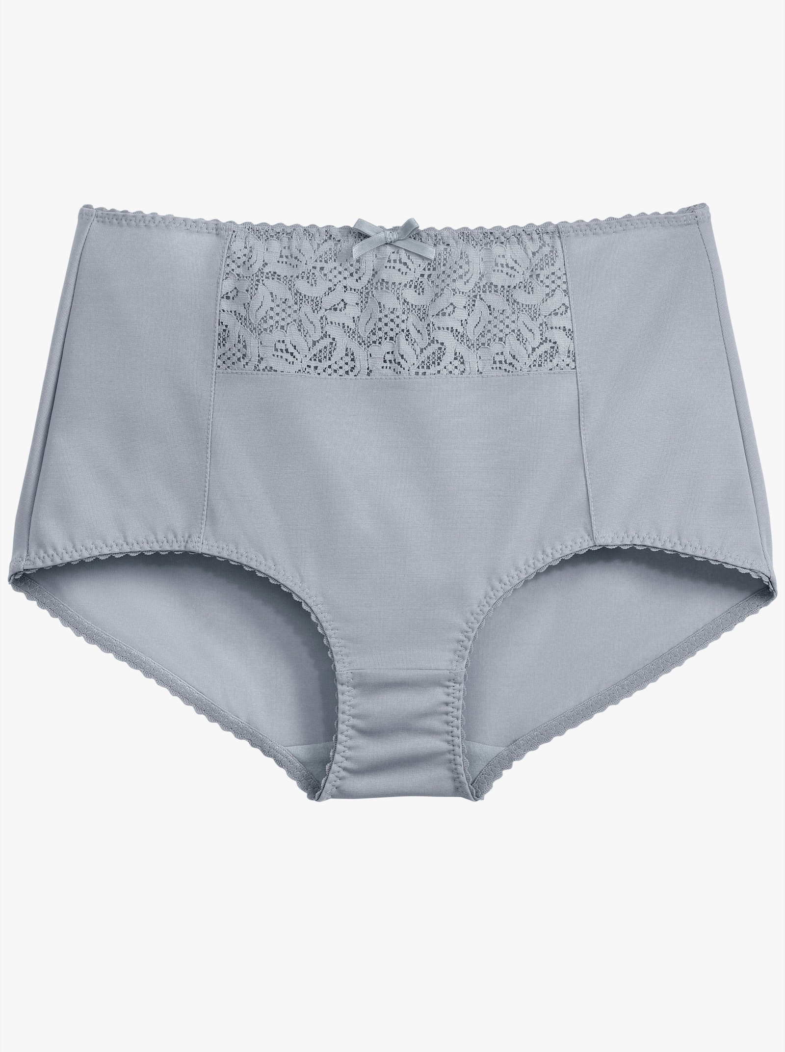 wäschepur Stahující kalhotky s krajkovou vsadkou vpředu - Stribrná barva