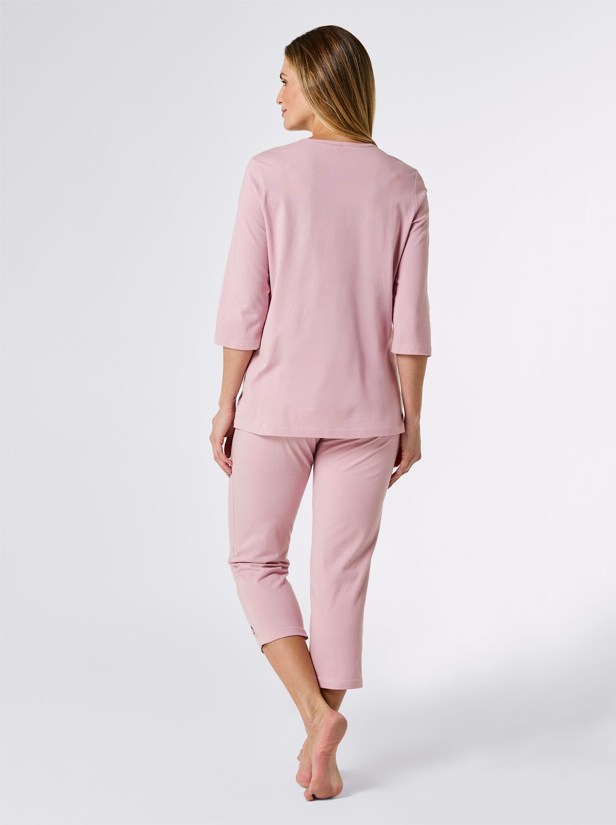 wäschepur Pyjama's - kalkmint bedrukt + roze bedrukt