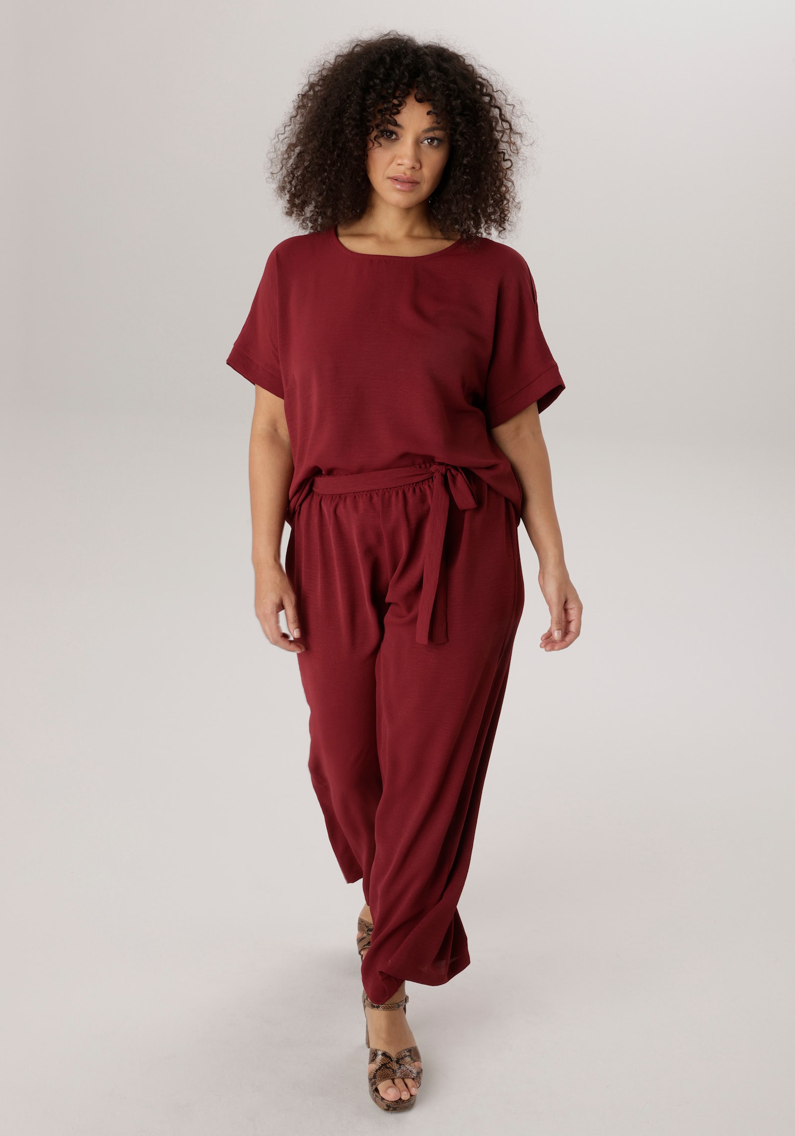 Aniston PLUS Schlupfbluse - dunkelrot