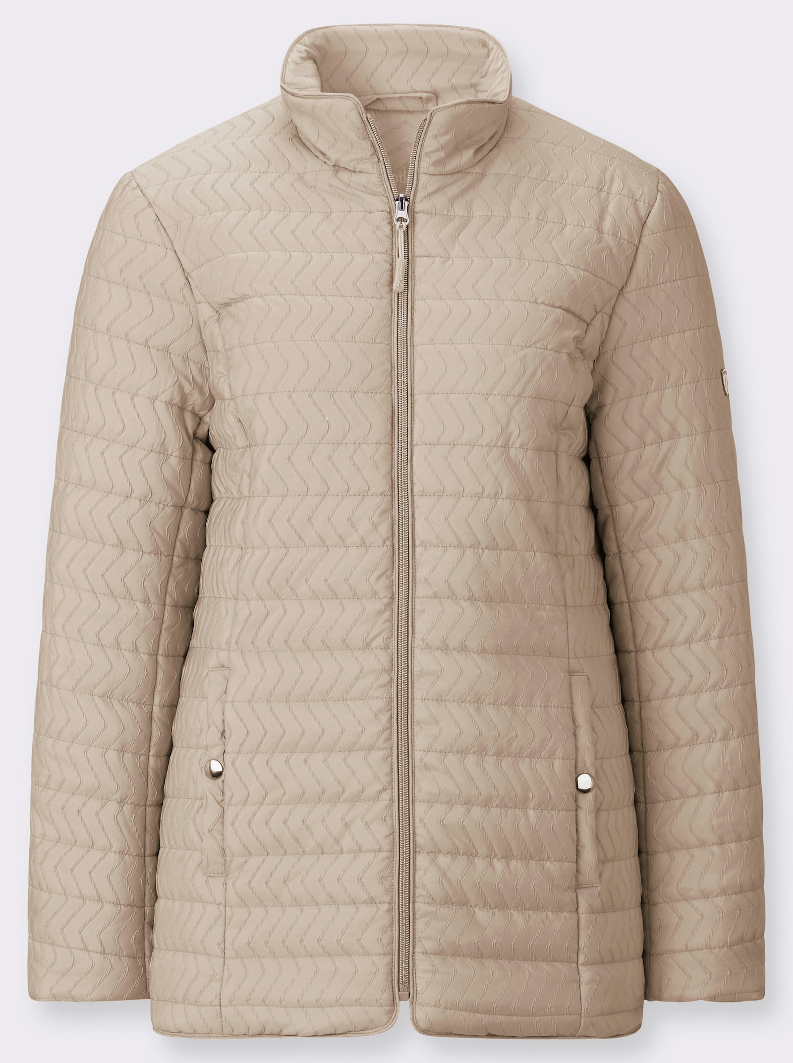 Steppjacke mit Reißverschluss-Taschen - beige