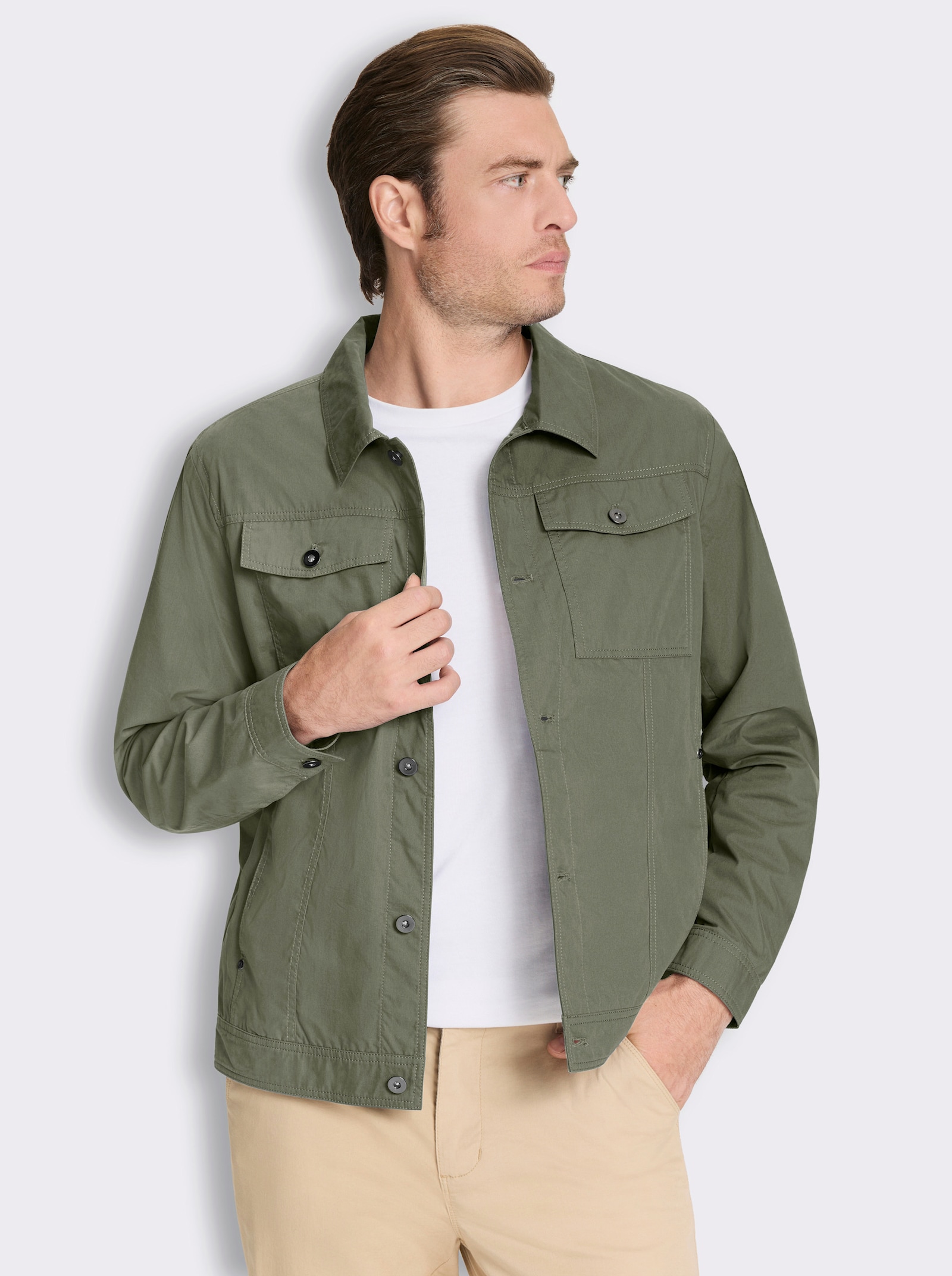 Marco Donati Jacke mit Metall-Knöpfen - khaki