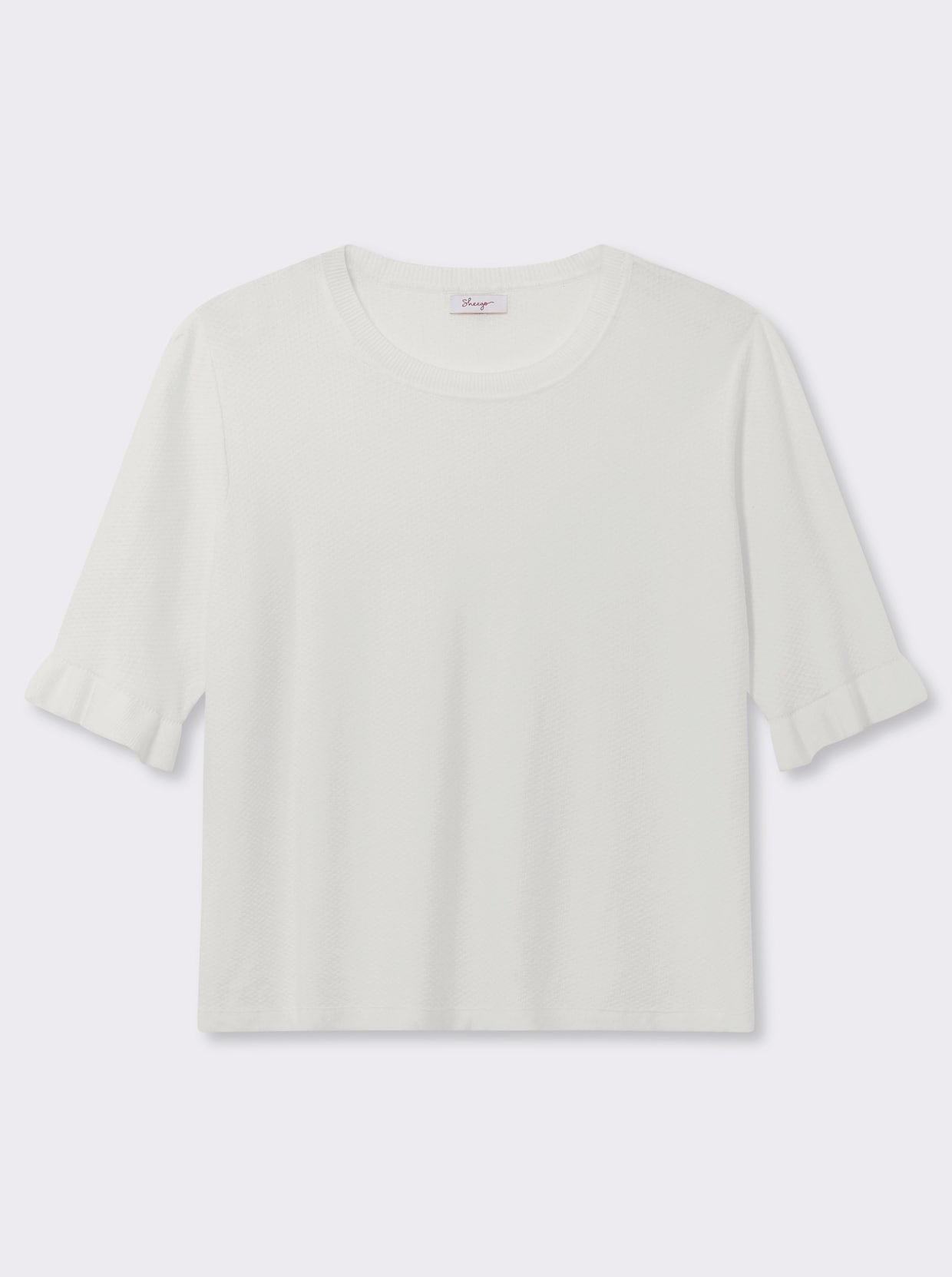 sheego Ajourpullover mit Volantärmeln - ecru