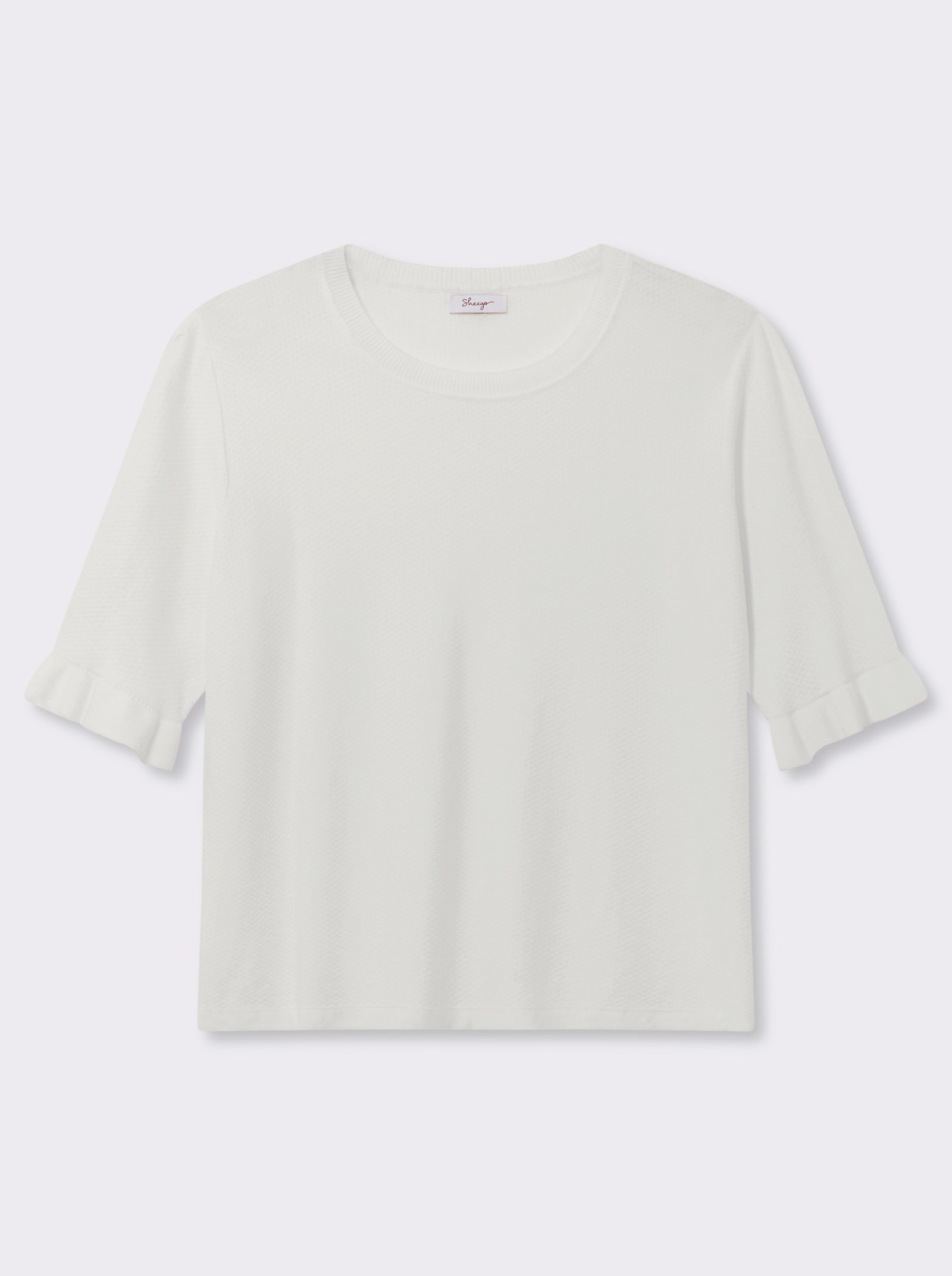 sheego Ajourpullover mit Volantärmeln - ecru