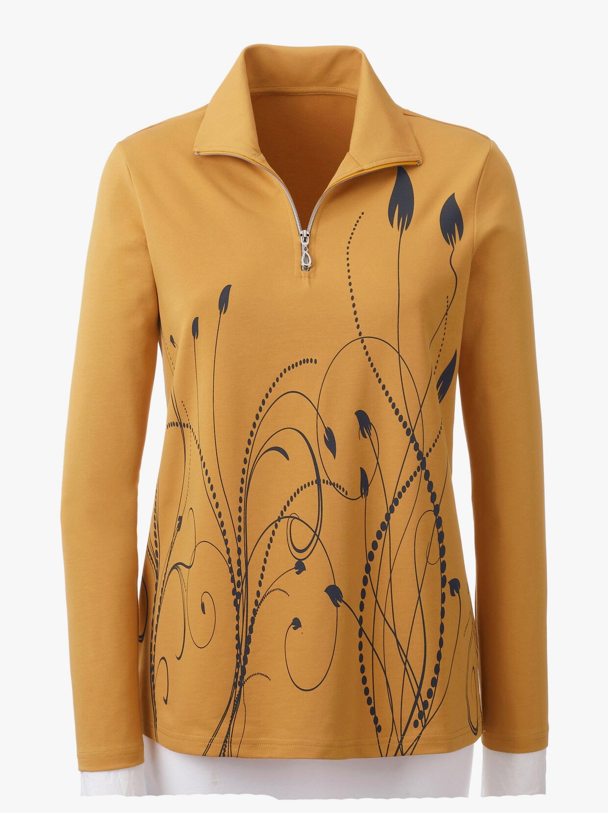 Sweatshirt - curry-gemustert
