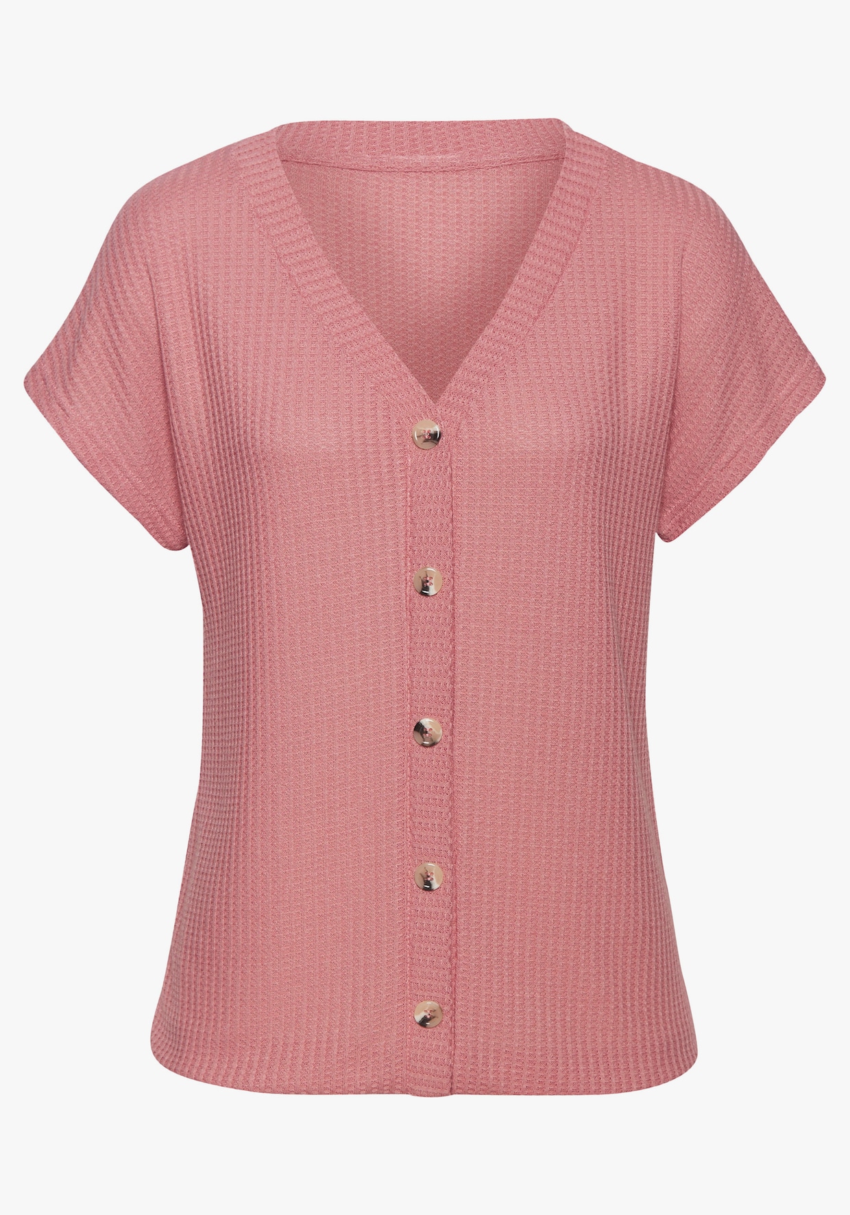 LASCANA Shirt met korte mouwen - bessenrood