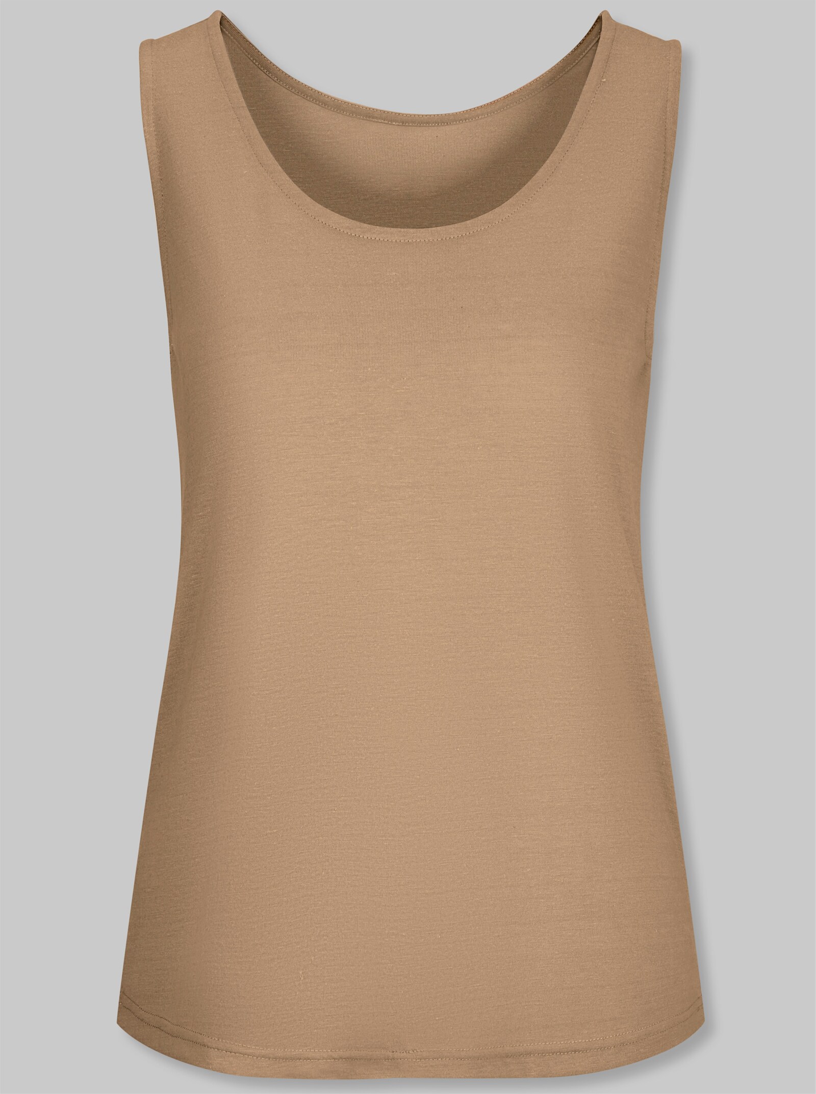 heine Shirttop mit Leinen - camel