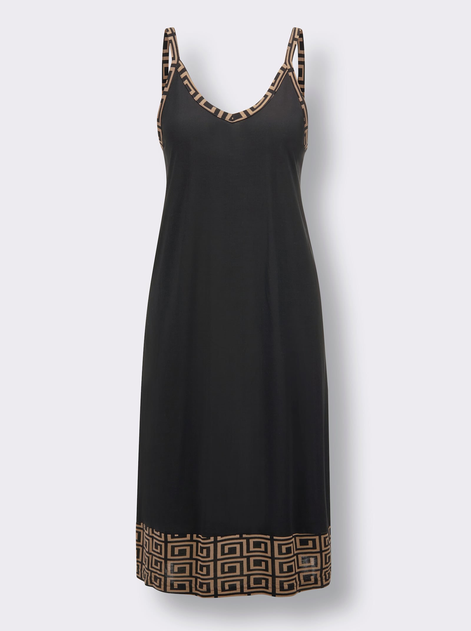 wäschepur Lot de 2 chemises de nuit - noir + noir imprimé