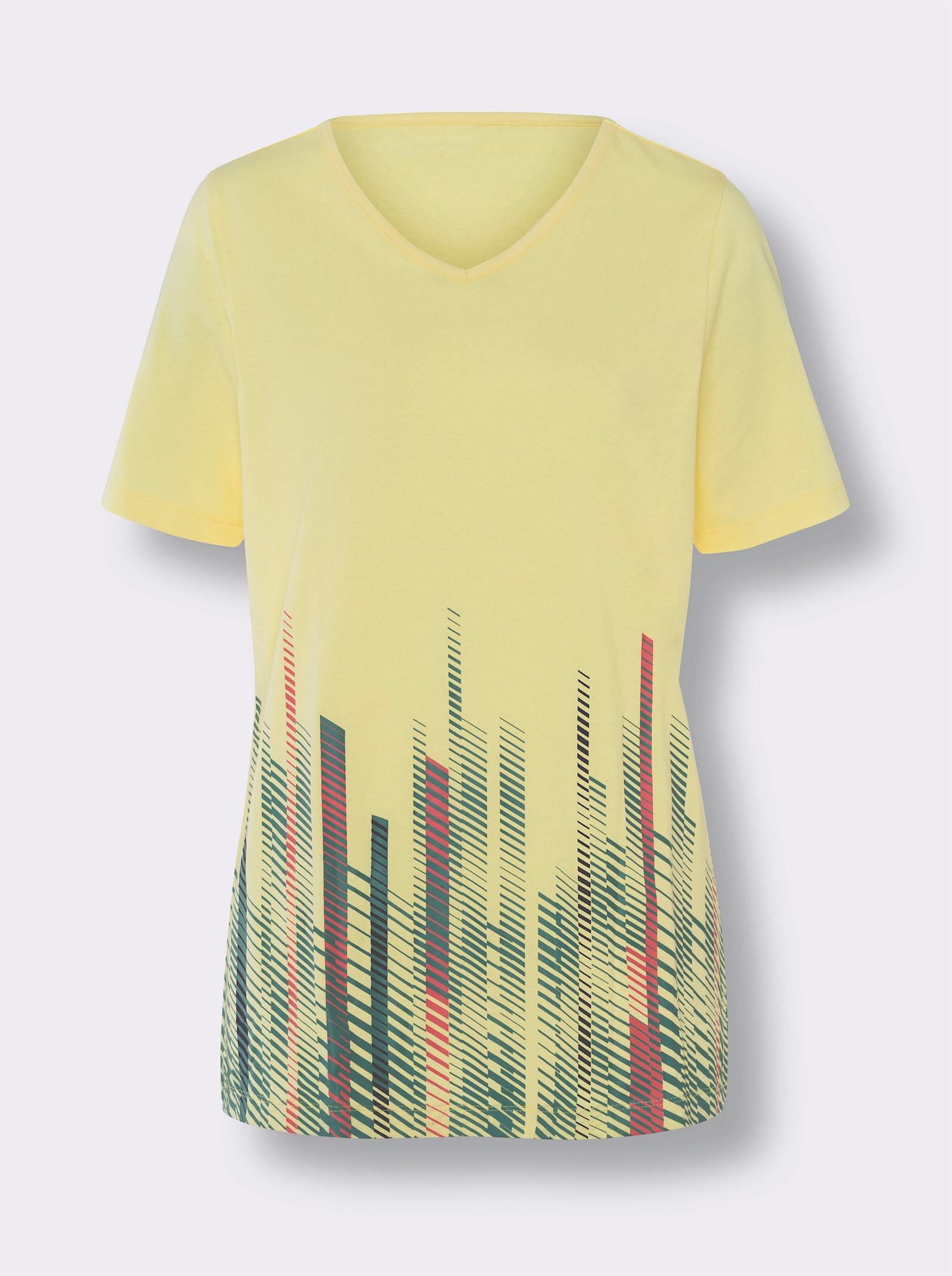 Longshirt mit V-Ausschnitt - zitrone