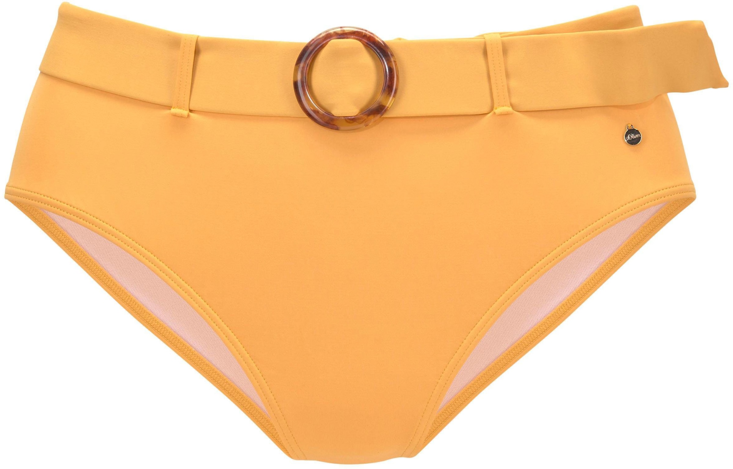 Micro B günstig Kaufen-Highwaist-Bikini-Hose in gelb von s.Oliver. Highwaist-Bikini-Hose in gelb von s.Oliver <![CDATA[Highwaist-Bikini-Hose von S.Oliver Beachwear. Abnehmbarer Gürtel mit Zierring. Zierring in Horn-Optik. In einer weichen Microfaserqualität. Obermaterial: 84%