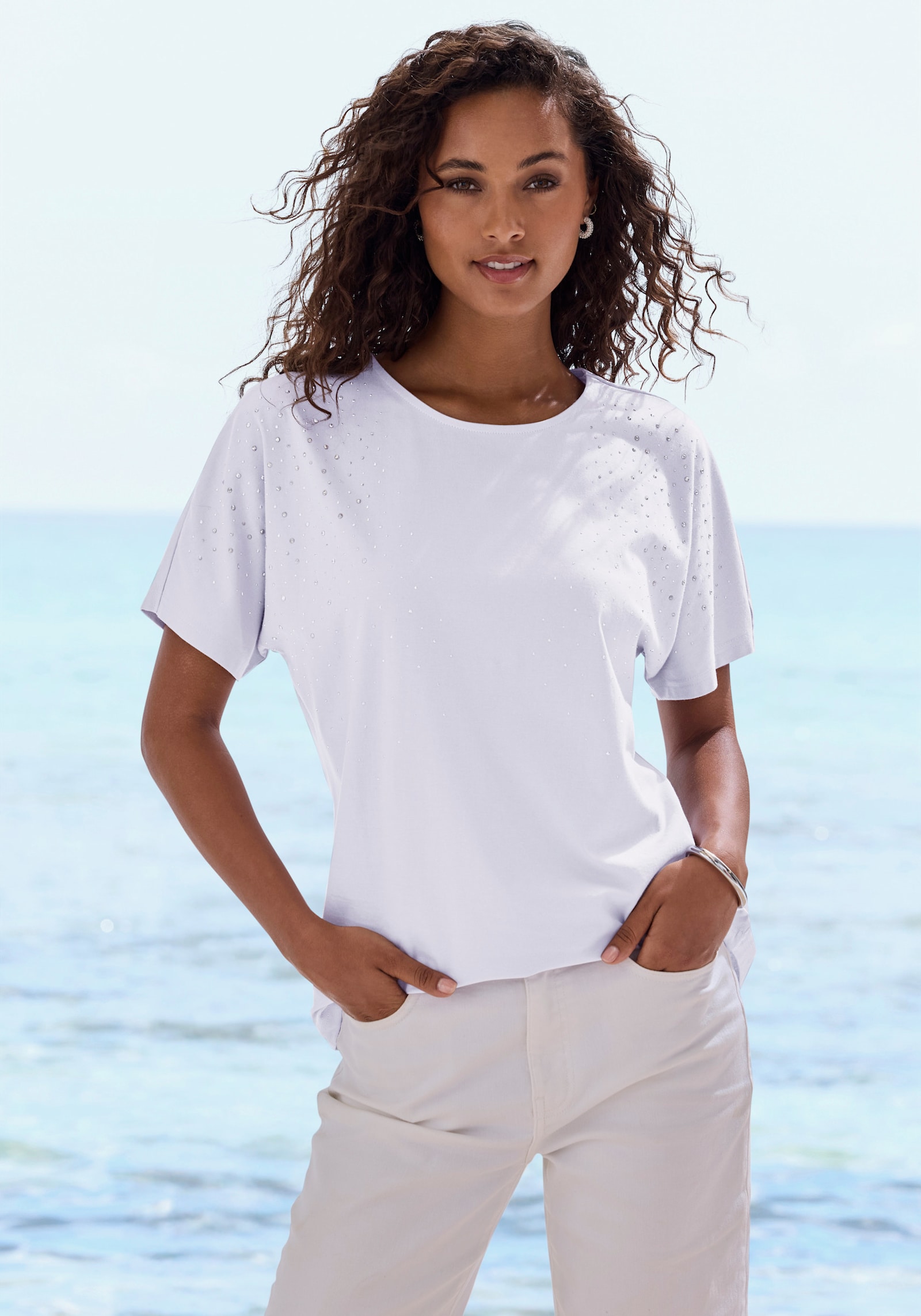 LASCANA T-Shirt - lavendel